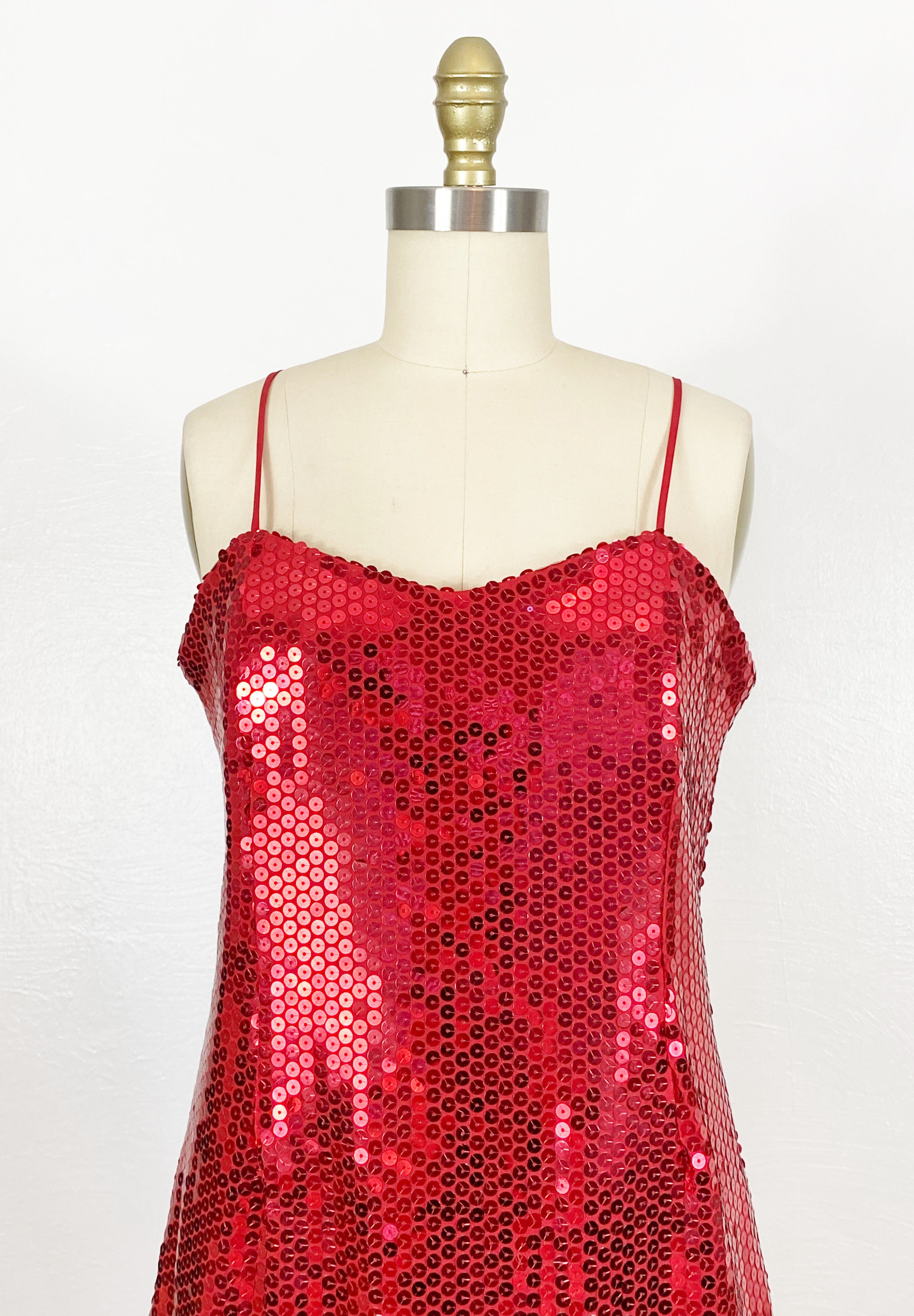 Vintage 80s Red Sequin Mini Dress