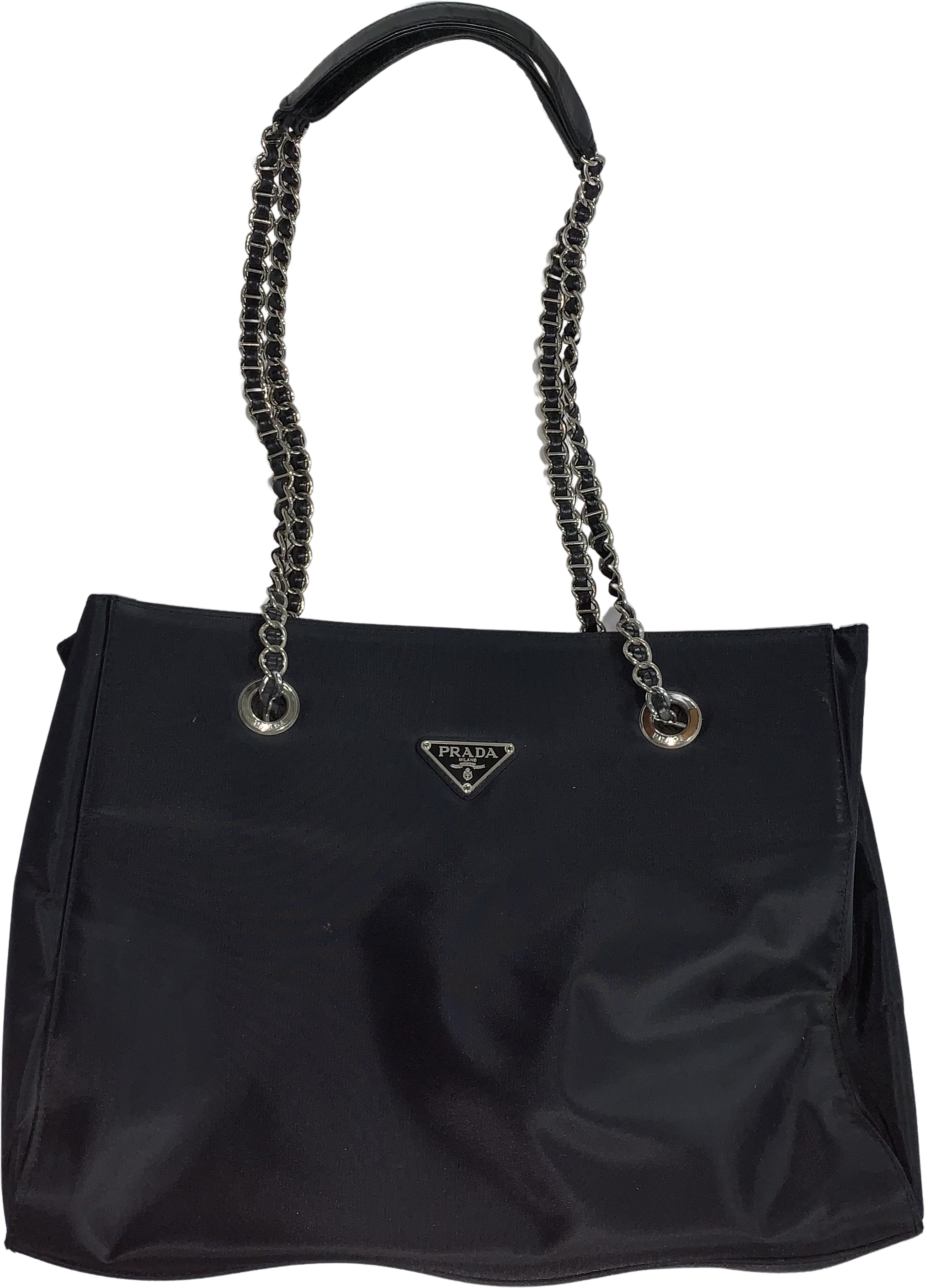 Prada PRADA Shoulder Bag Black Gold Nylon Leather