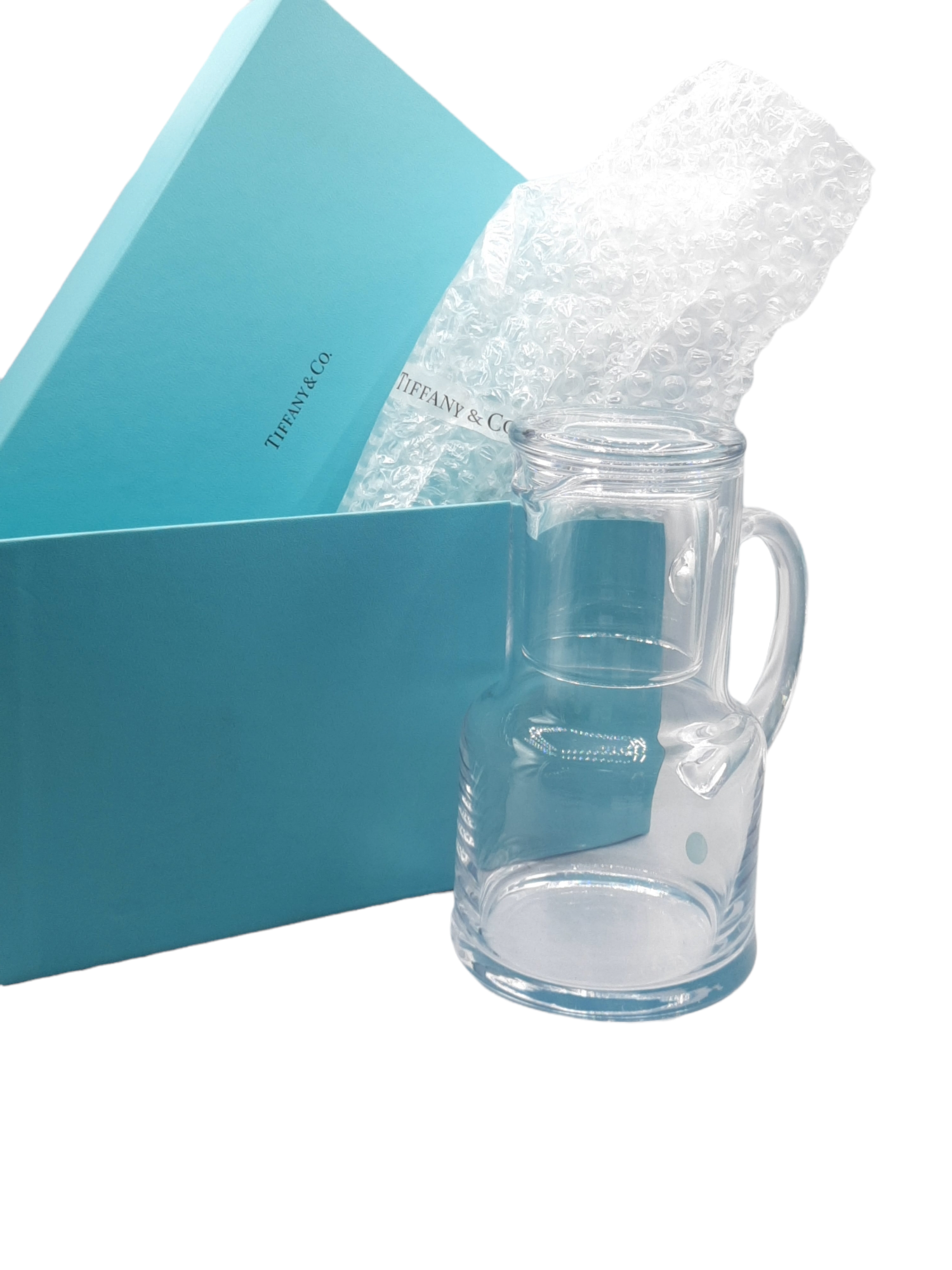 Tiffany & Co Crystal Glass Bedside Water Pitcher Carafe / with lid