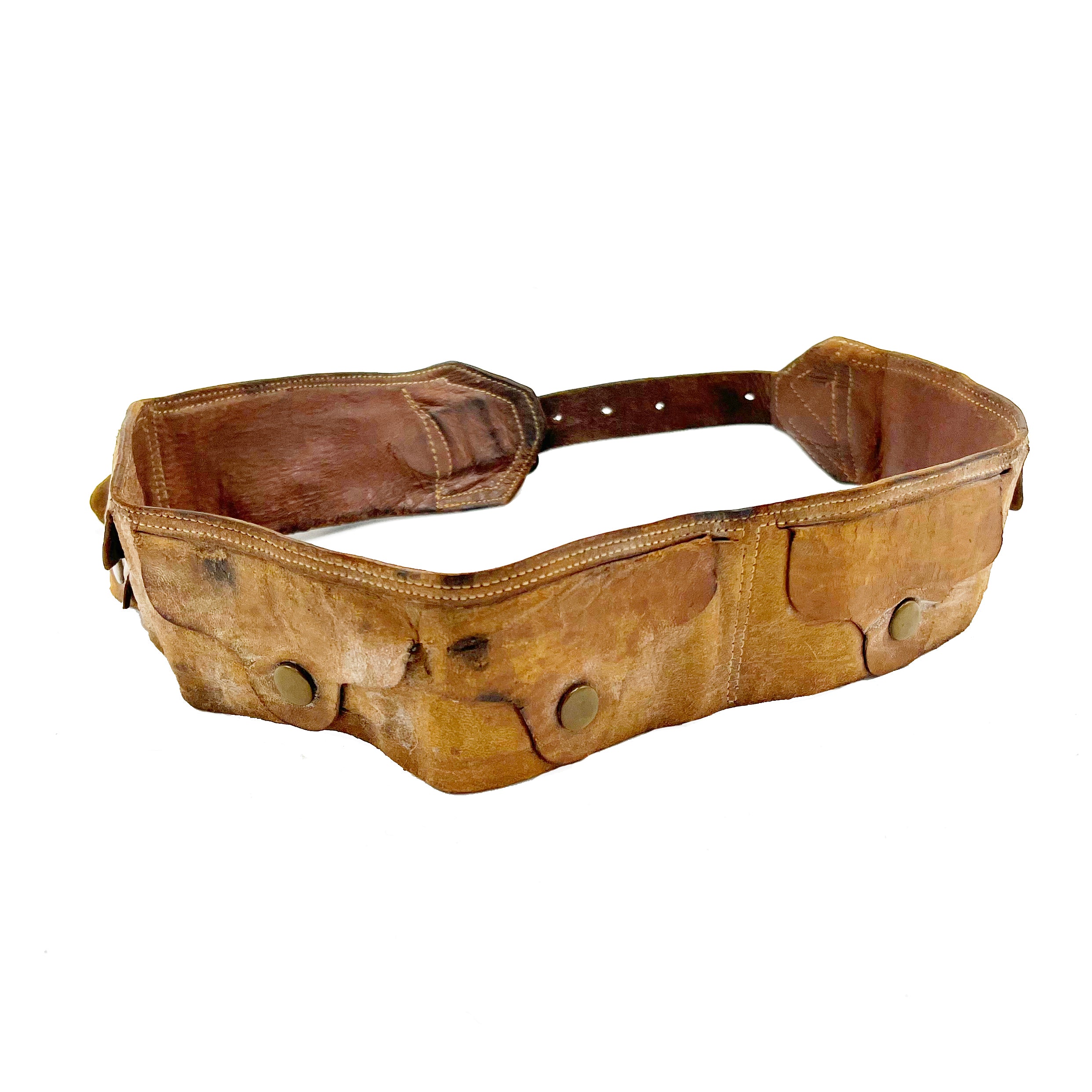 Vintage 70s Retro Brown Leather Utility Style Belt | Shop THRILLING