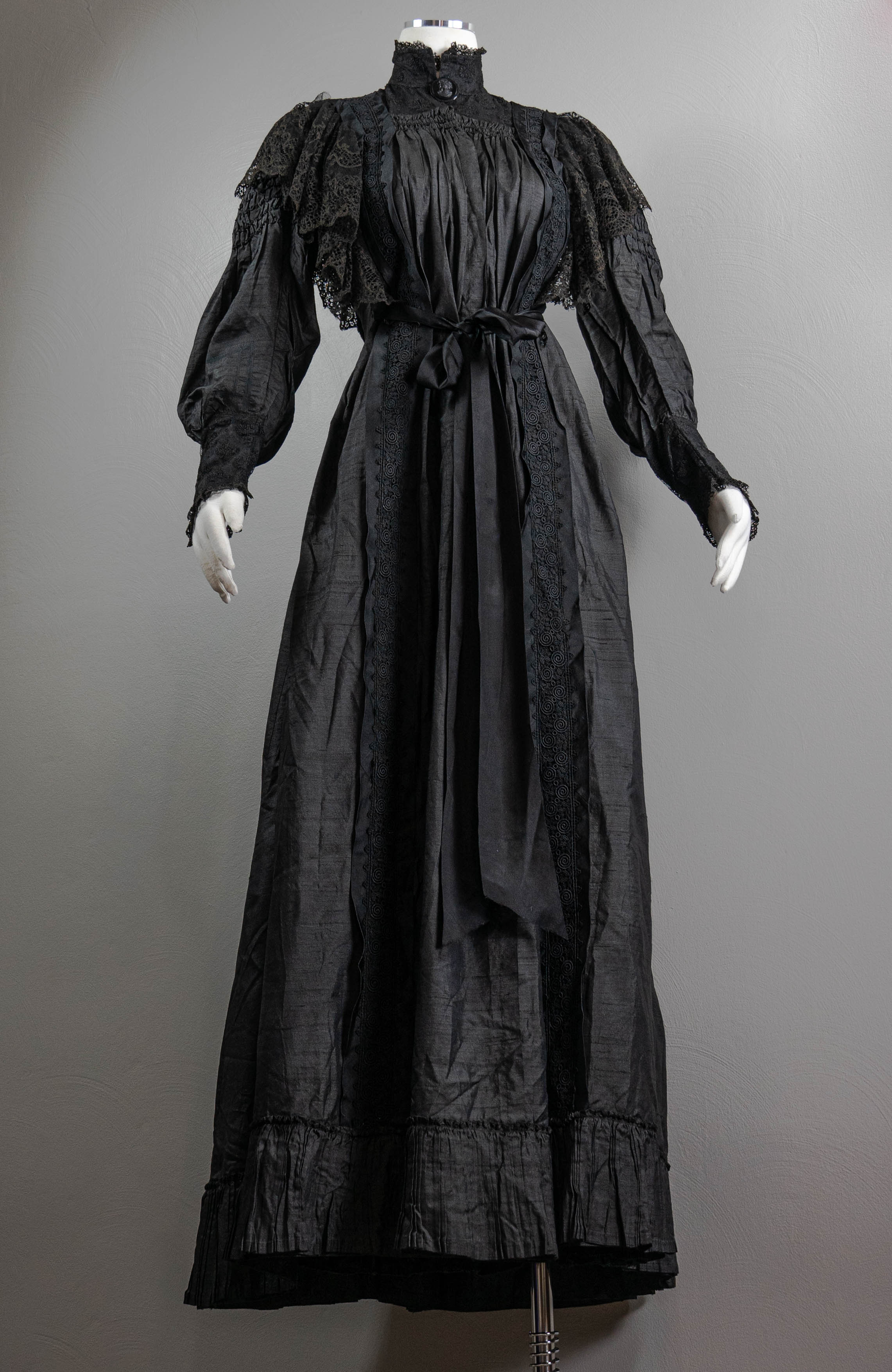 Vintage Edwardian Romantic Antique Witchy Black Silk Wrapper Dress | Shop THRILLING Vintage Edwardian Romantic Antique Witchy Black Silk Wrapper Dress | Shop THRILLING