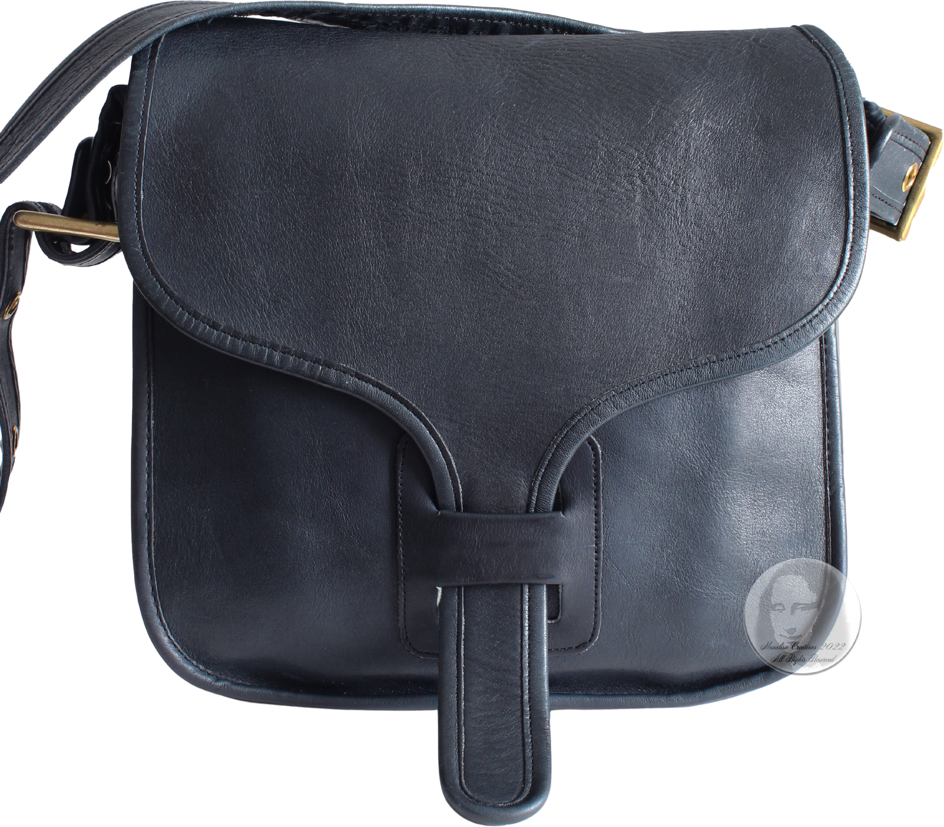 Vintage Coach NYC Saddle Large Courier Leather Shoulder Bag 