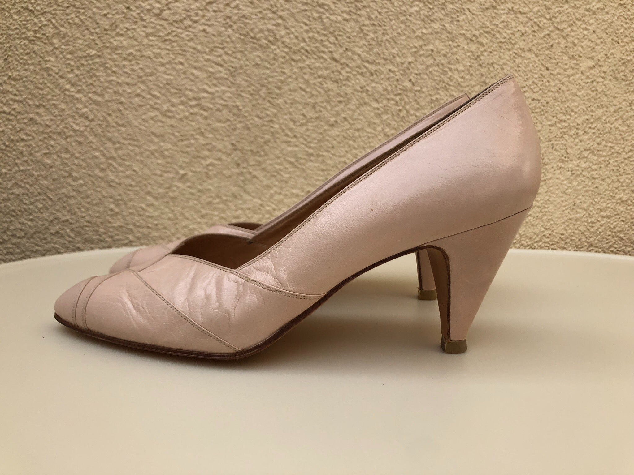 Vintage Maud Frizon France Blush Pink Nude Heels by Mauz Frizon 