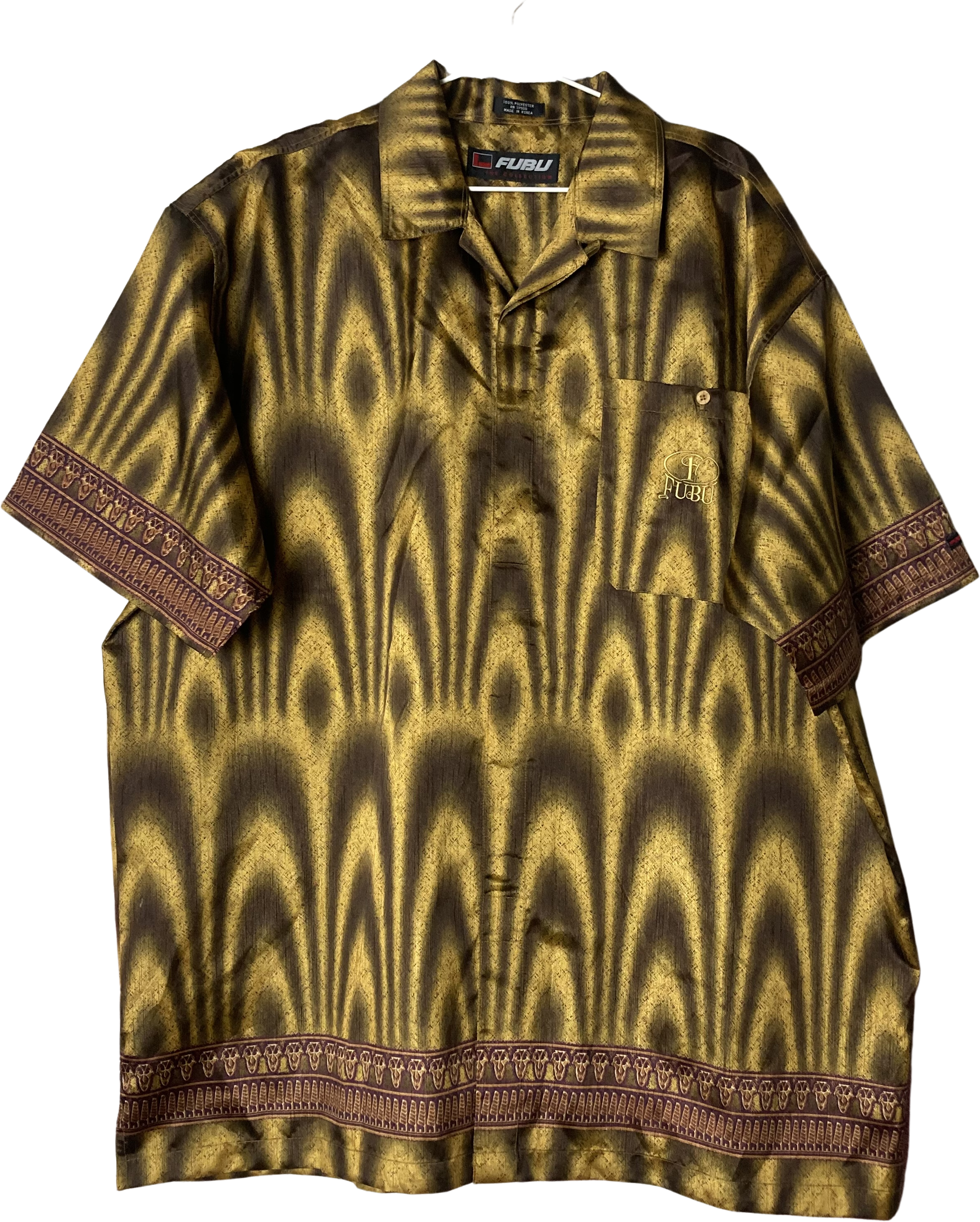 Vintage 90s 'anubis' Egyptian Lounge Shirt By Fubu The Collection