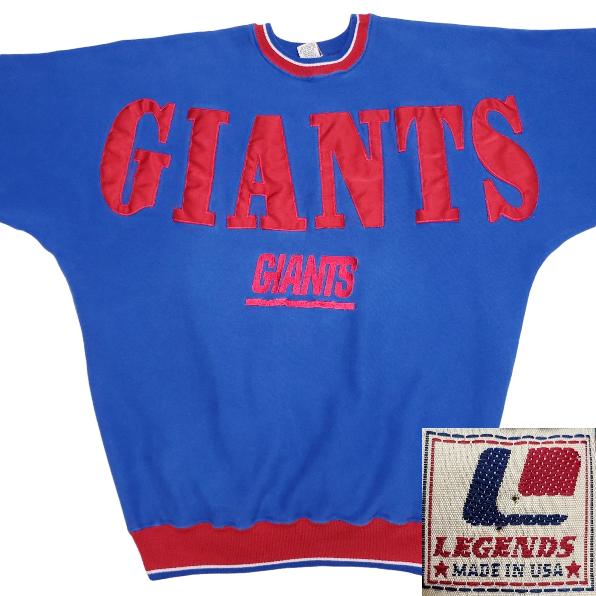 New York Giants 1990's Legends Athletic HUGE Stitched Spellout