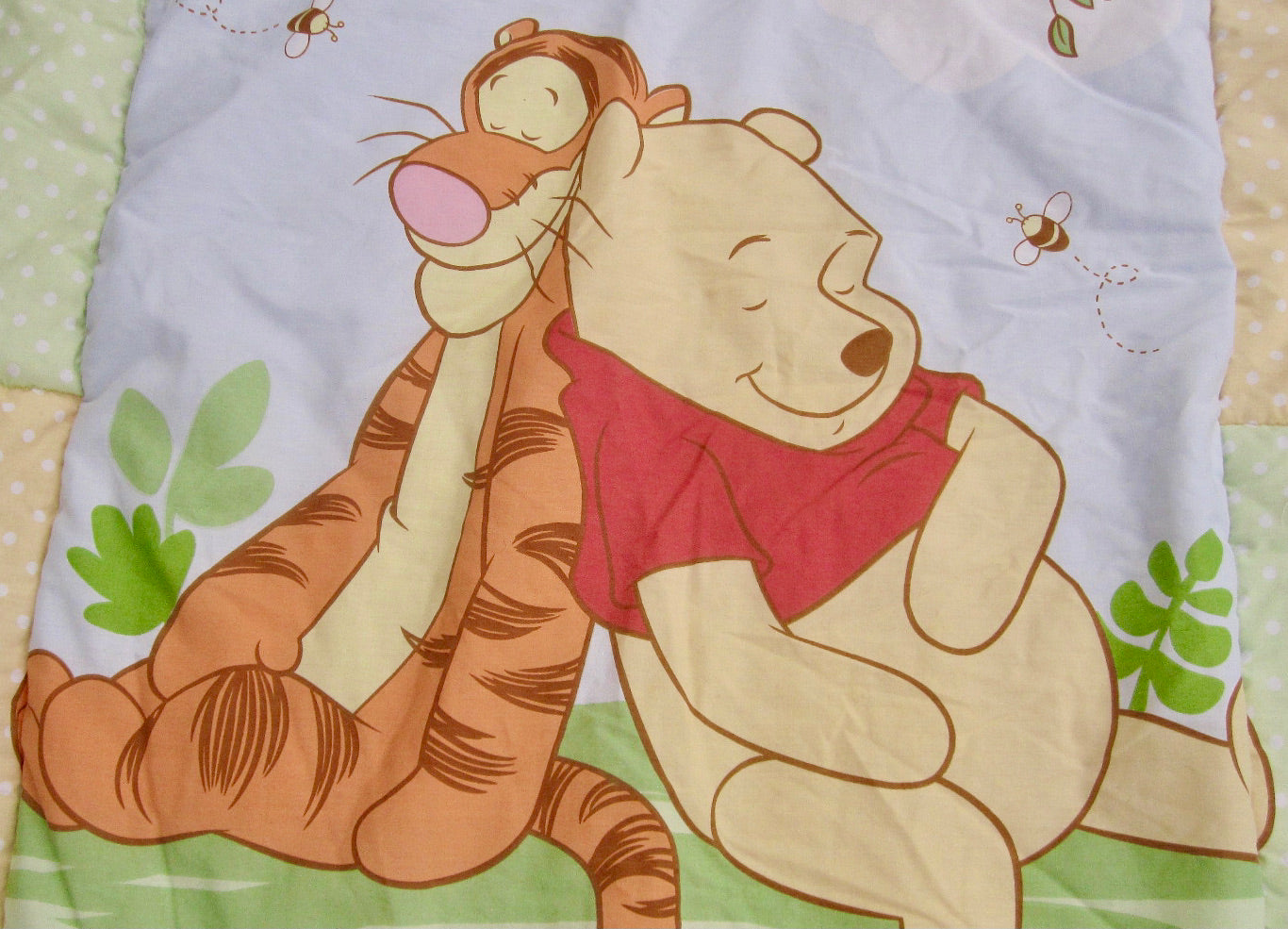 Vintage New Walt Disney Winnie The Pooh Bear & Butterflies Baby Quilt –