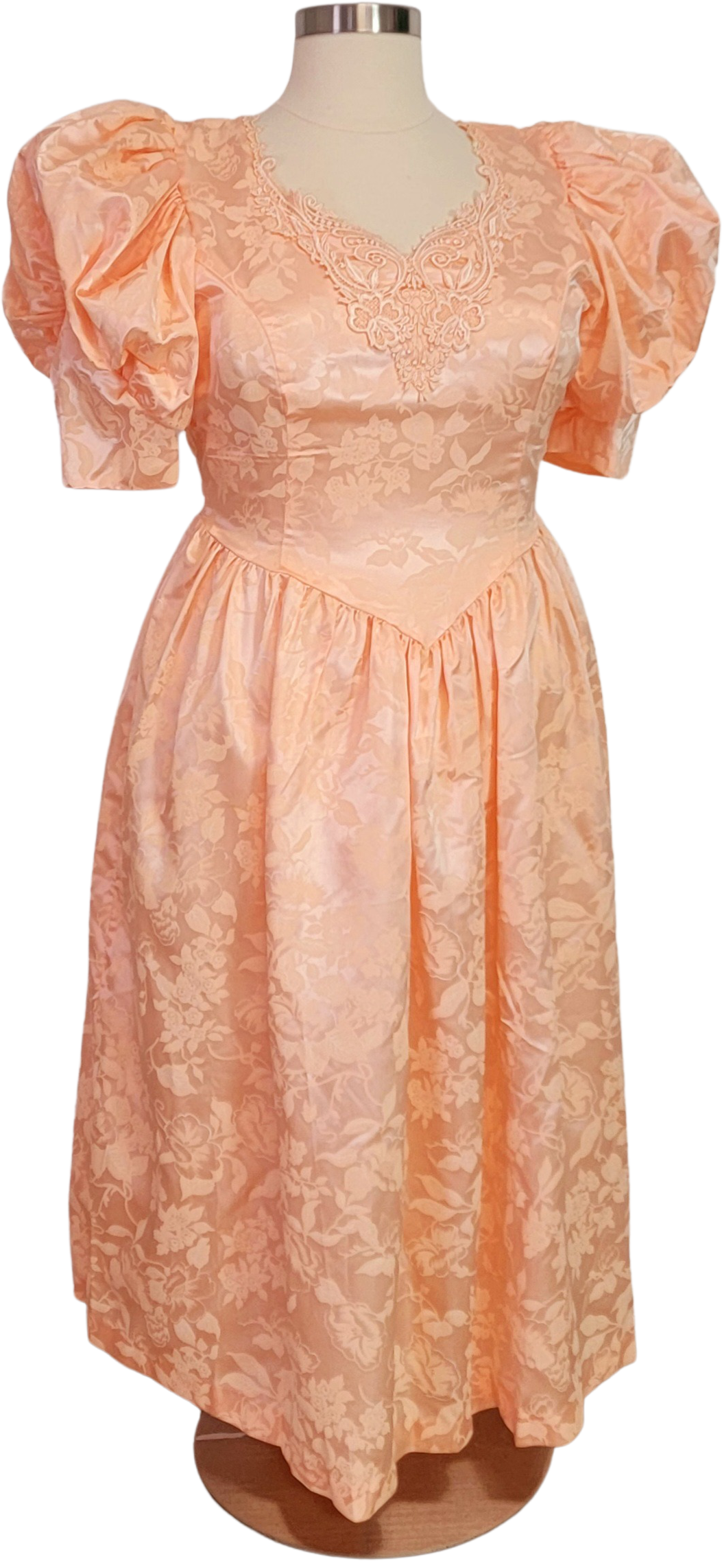 Peach 80s bridesmaid clearance dress