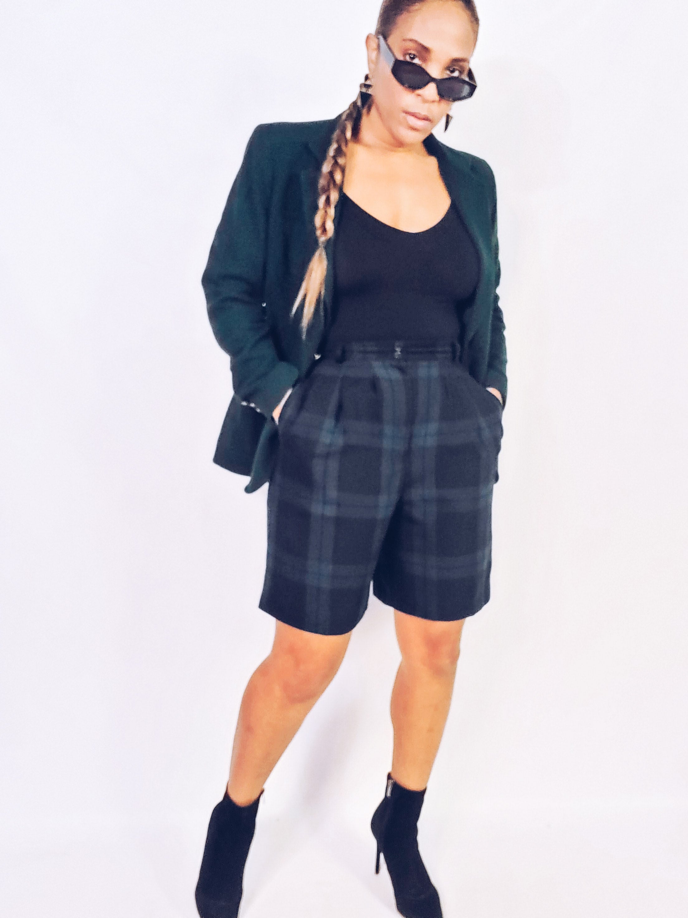 Vintage 80s/90s Plaid Bermuda Shorts By Donnybrook Shop THRILLING