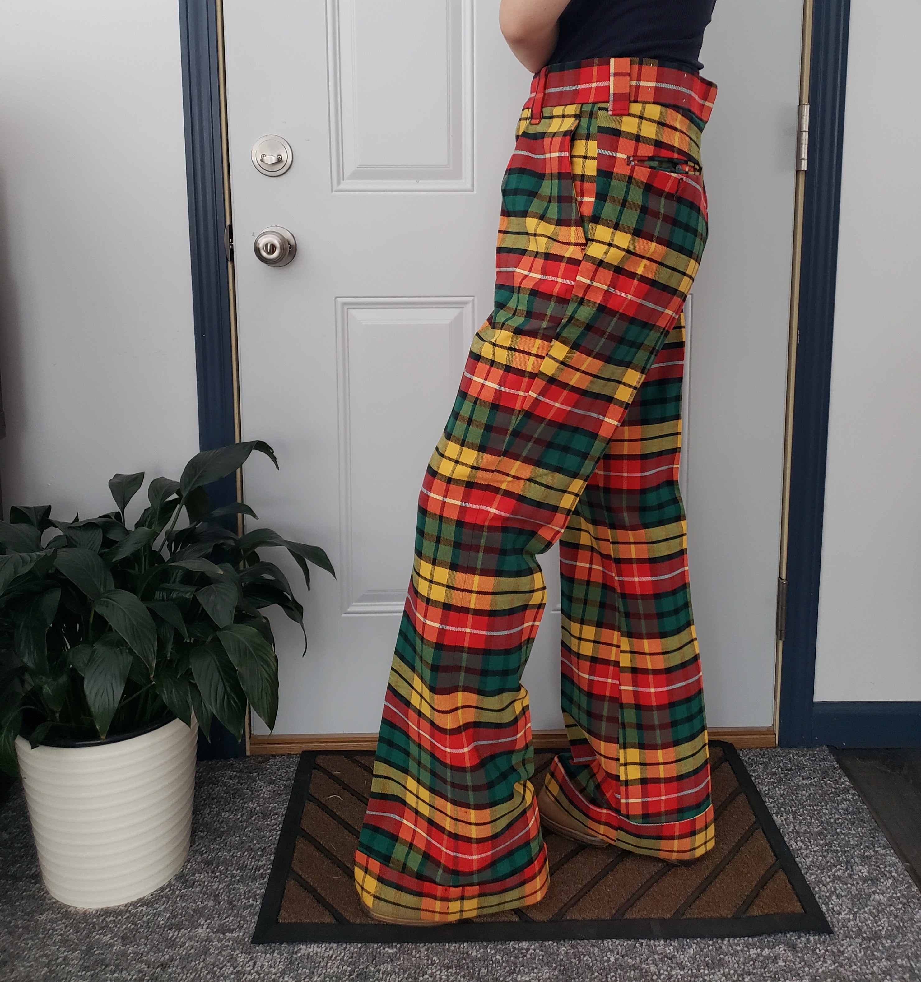 Vintage 70s Plaid Men's Bellbottoms By Farah | Shop THRILLING