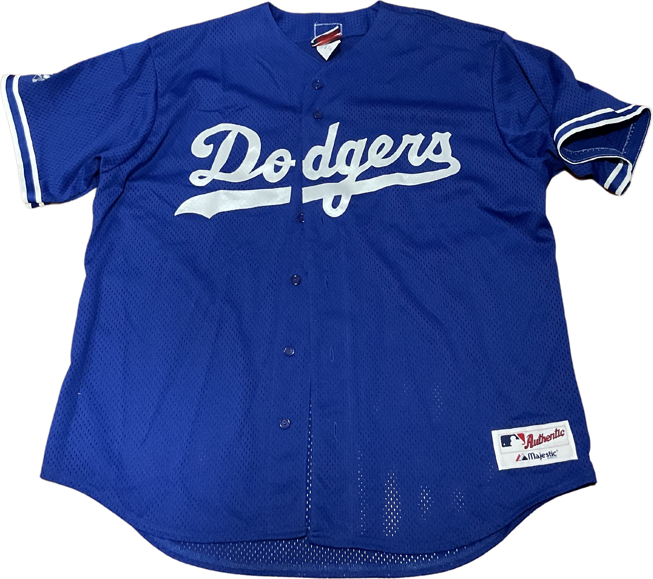 1990s La Dodgers Baseball Cotton Jersey Button Front Shirt