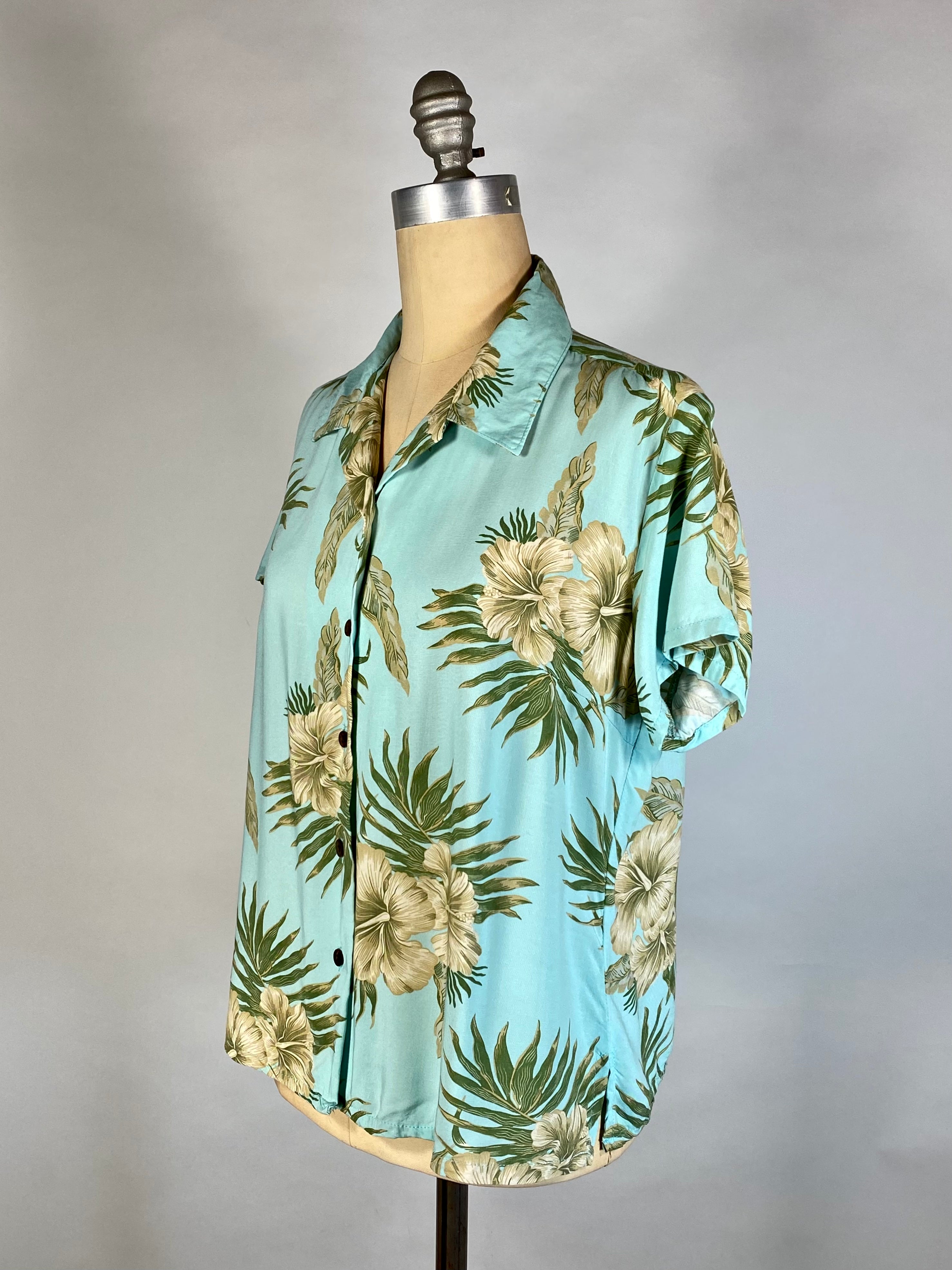 90'S BAHAMA all-over print Hawaiian aloha shirt, made in Canada, vintage /eaa451941