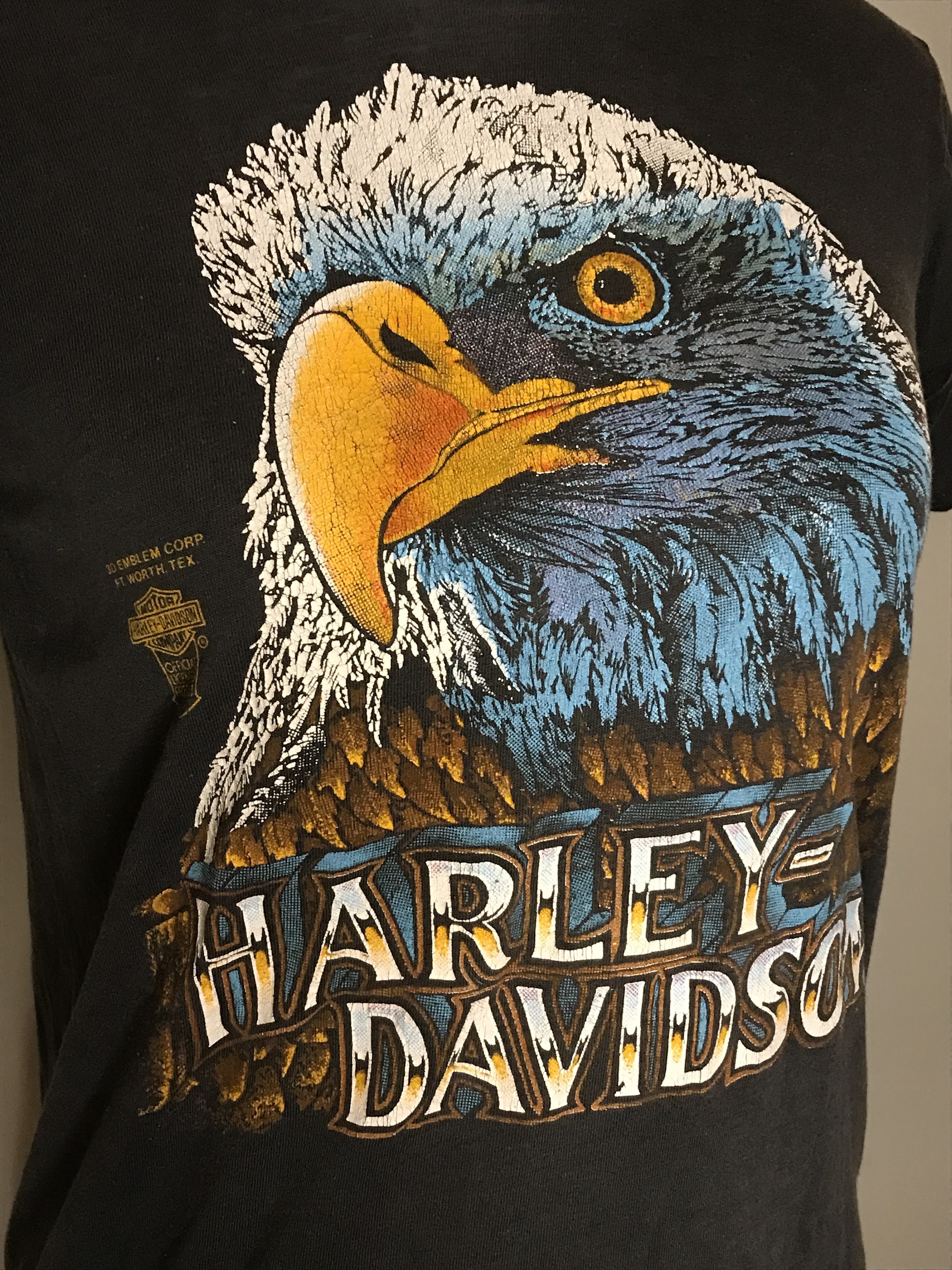 上等な 90s Harley Davidson”EAGLE & LOGO” USA製 Tシャツ/カットソー