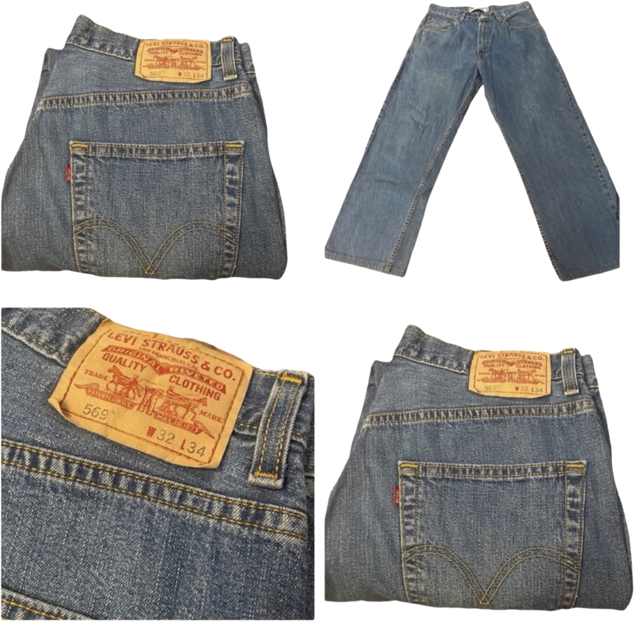 90s Vintage Levi s 569 Denim Blue Jeans 32 Waist By Levis Shop
