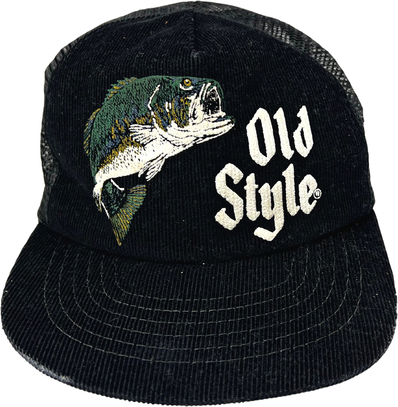 Vintage Old Style Beer Corduroy Duck Spartan Snapback Hat Cap