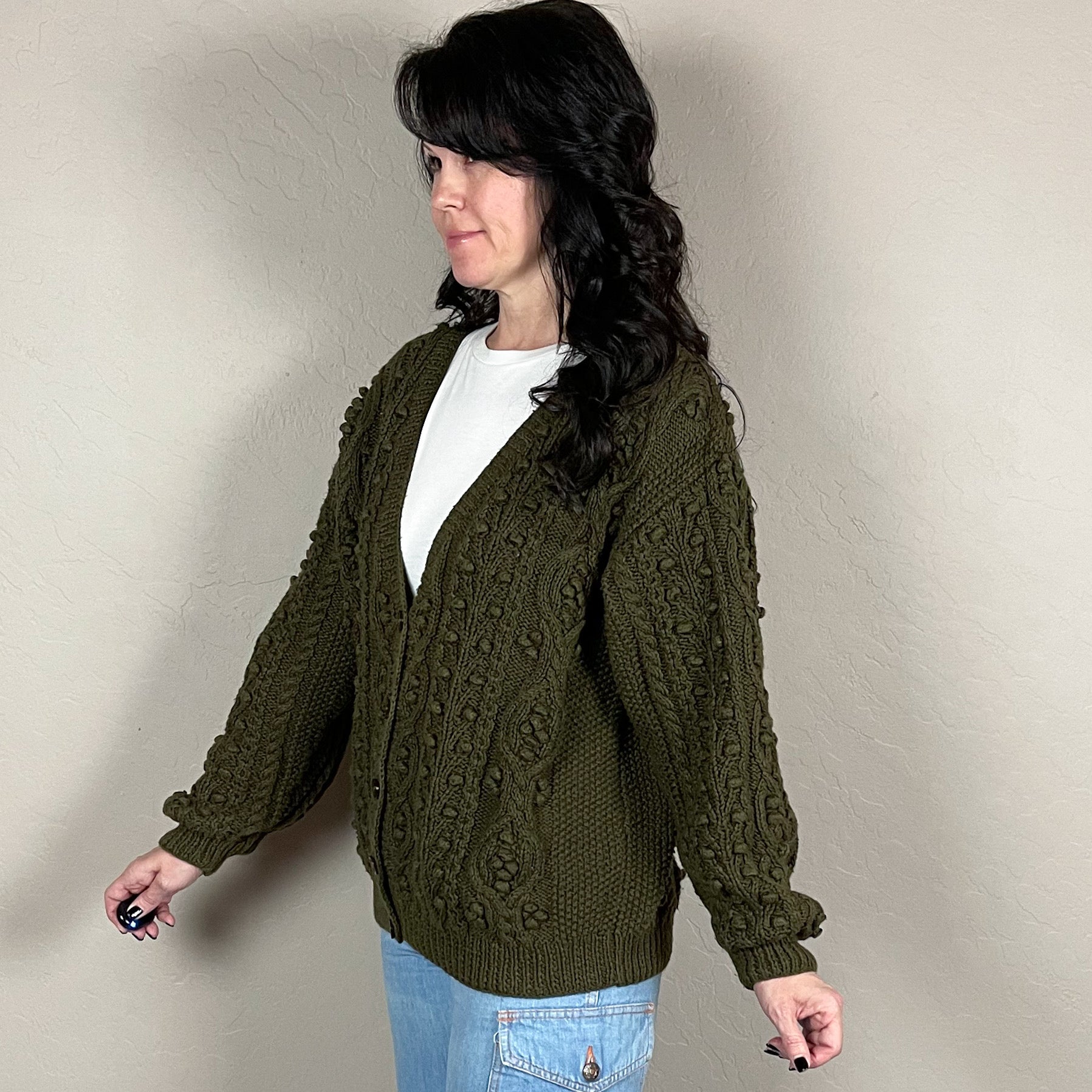 Vintage 90s colourful knitted cardigan
