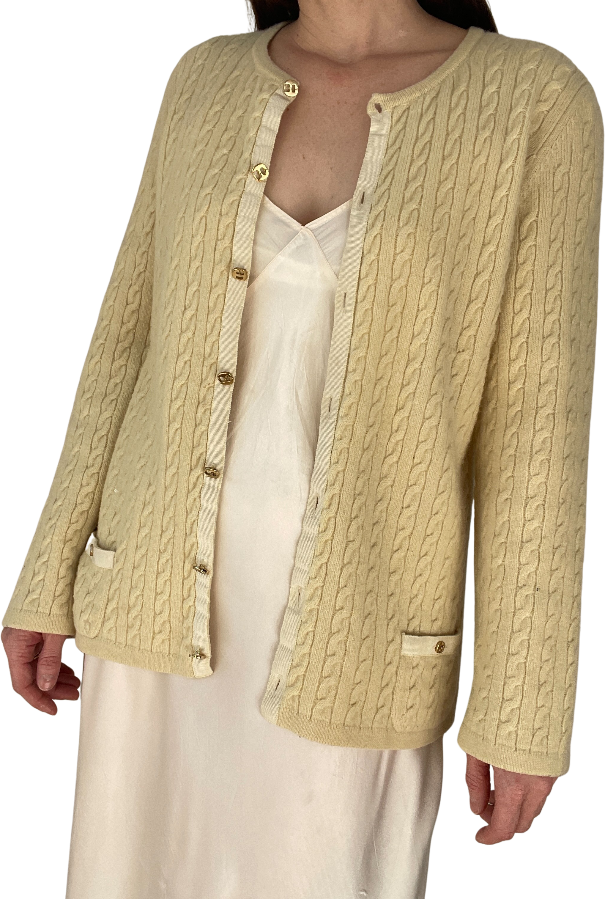 Vintage 80’s Cream Cardigan by Salvatore Ferragamo