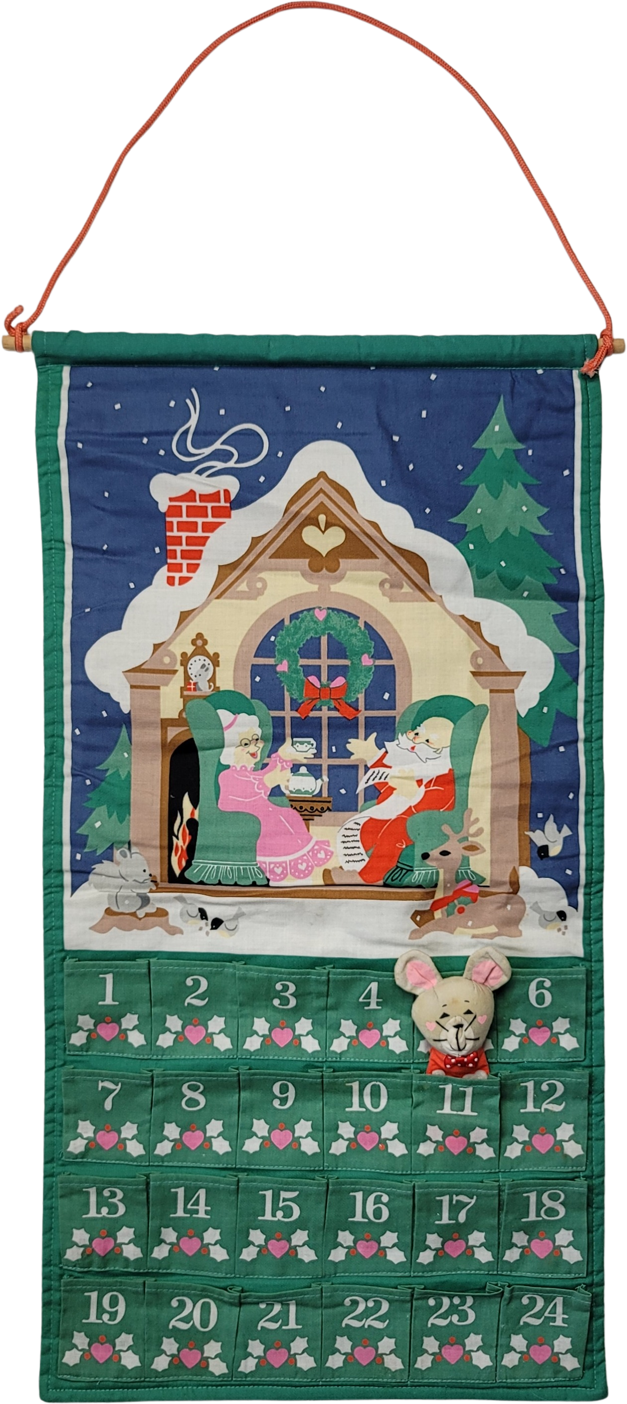 Vintage 80s 1987 Avon Christmas Mouse Advent Fabric Calendar By Avon | Shop  THRILLING