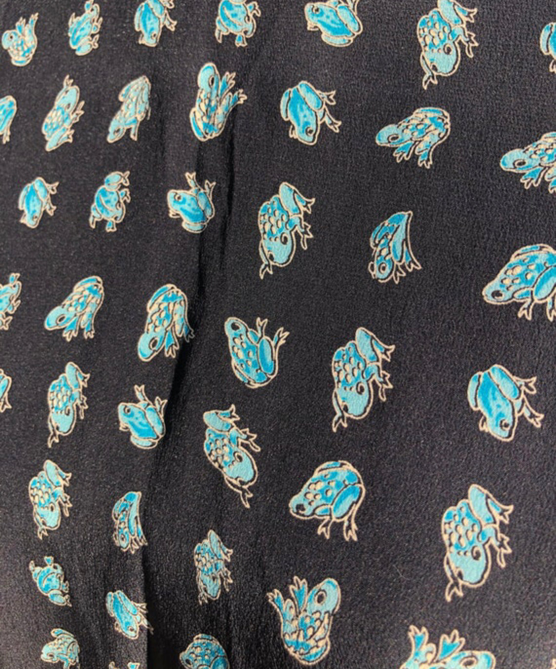 Vintage Rare 80s Louis Feraud Silk Frog Print Dress Shop THRILLING