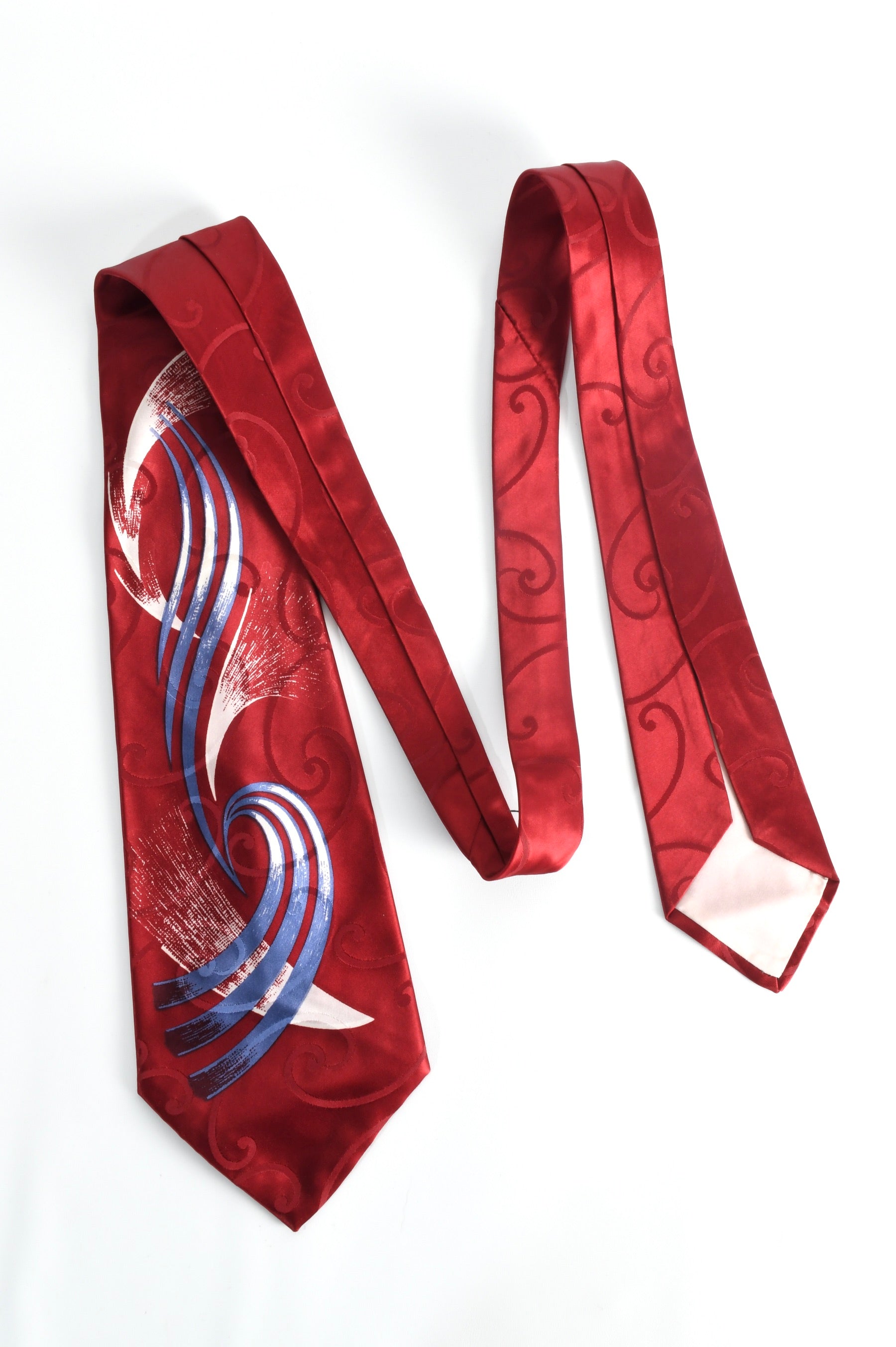 Vintage 40s/50s Maroon Red Blue Abstract Swirl Wide Swing Necktie By Cutter  Cr | Shop THRILLING