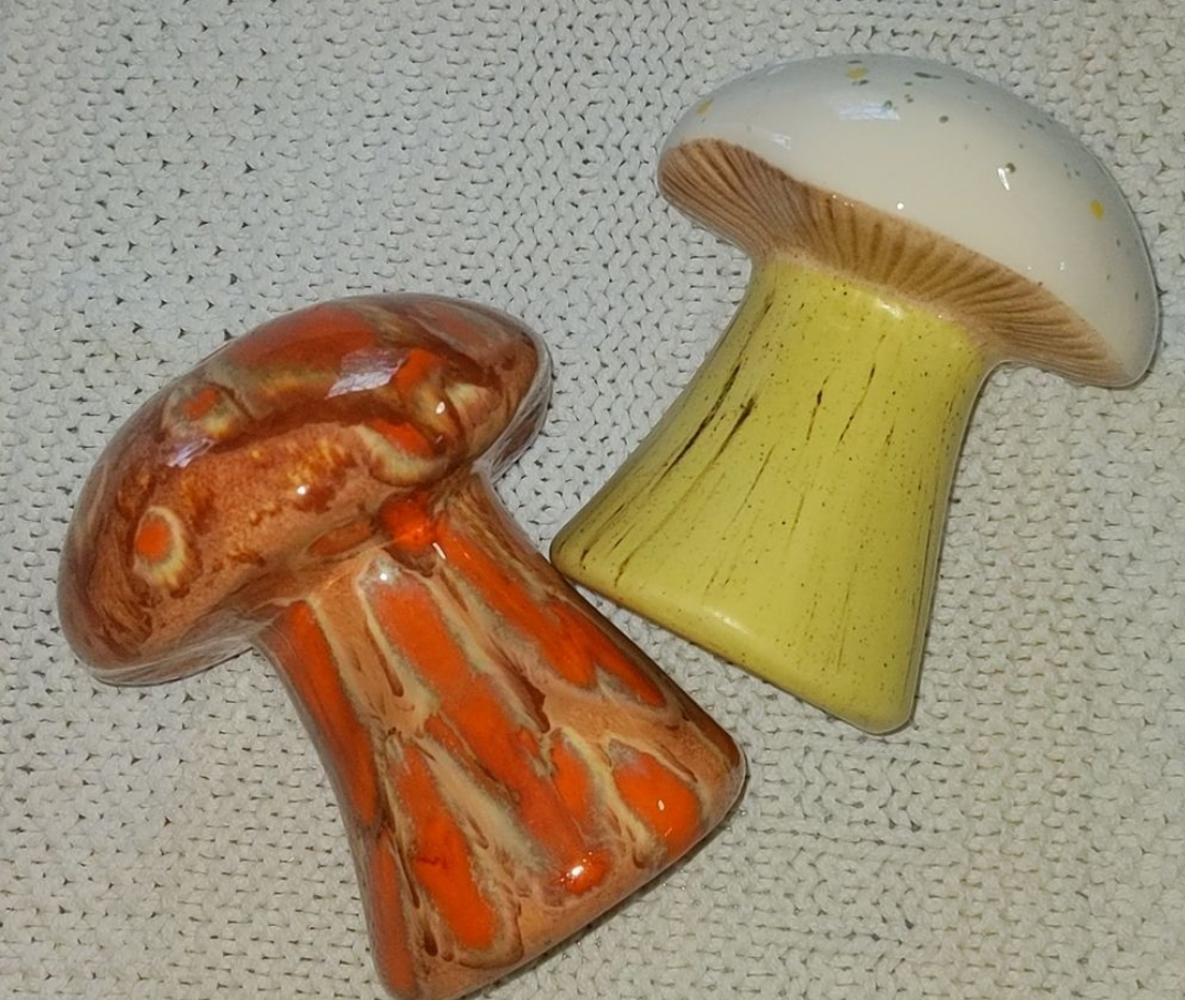 70s Vintage Mushroom Ceramic Salt Pepper Shakers Shop THRILLING