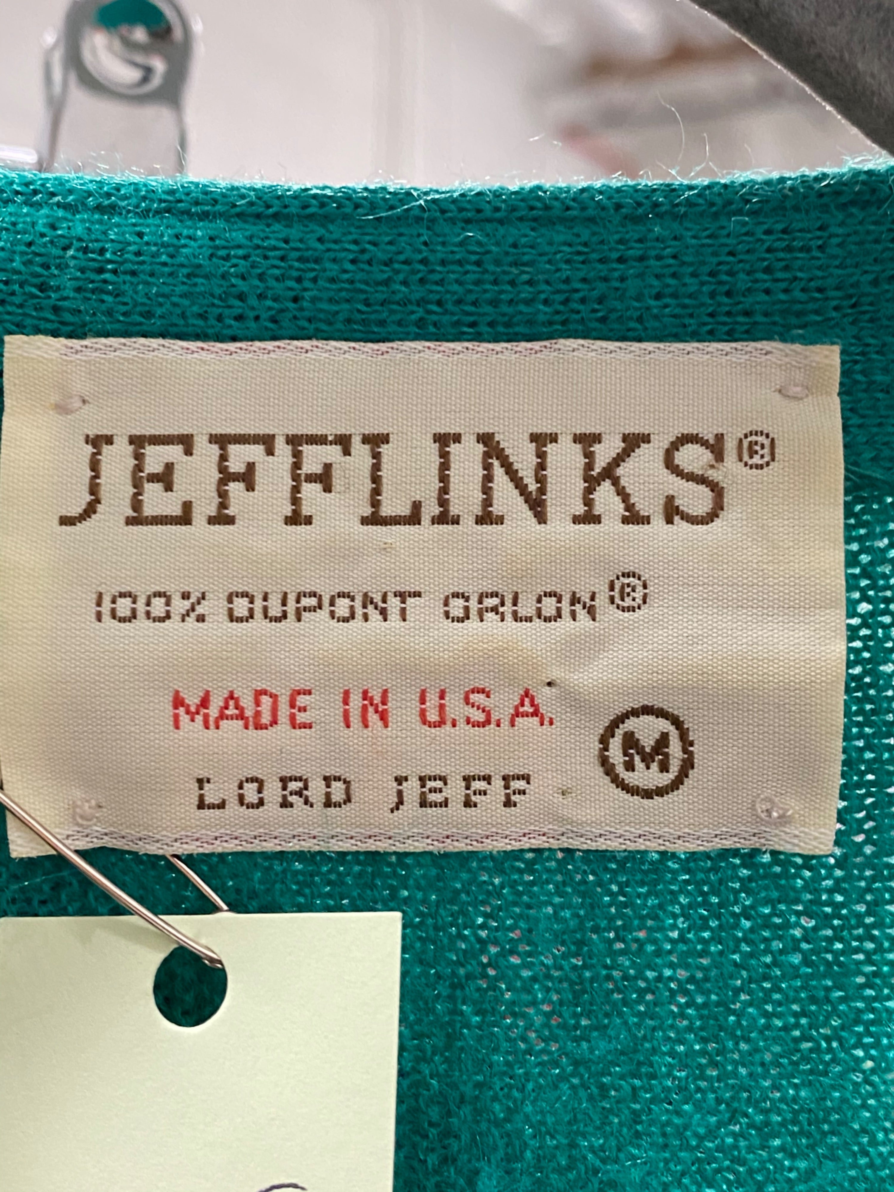 Vintage 70's Jefflinks Teal Green Acrylic Cardigan by Lord Jeff | Shop  THRILLING