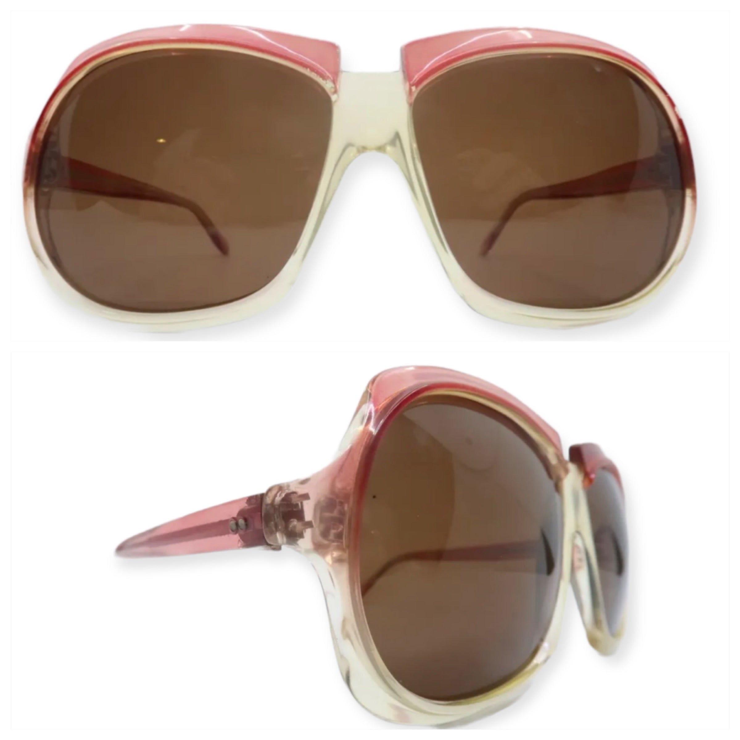 70s Fab Vintage 70s Oversized Sunglasses Clearpink Shop Thrilling 