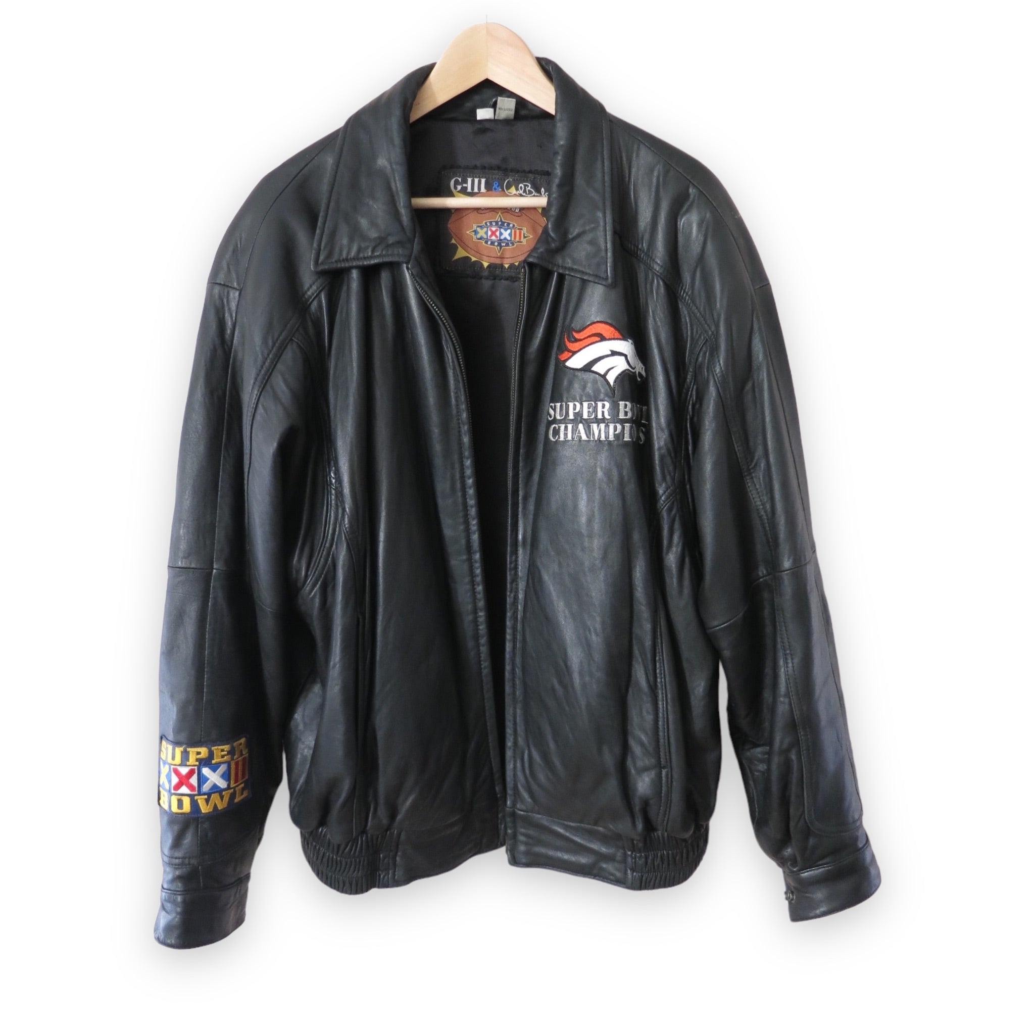 90s Nfl Football Vintage Patches Leather Jacket | Shop THRILLING