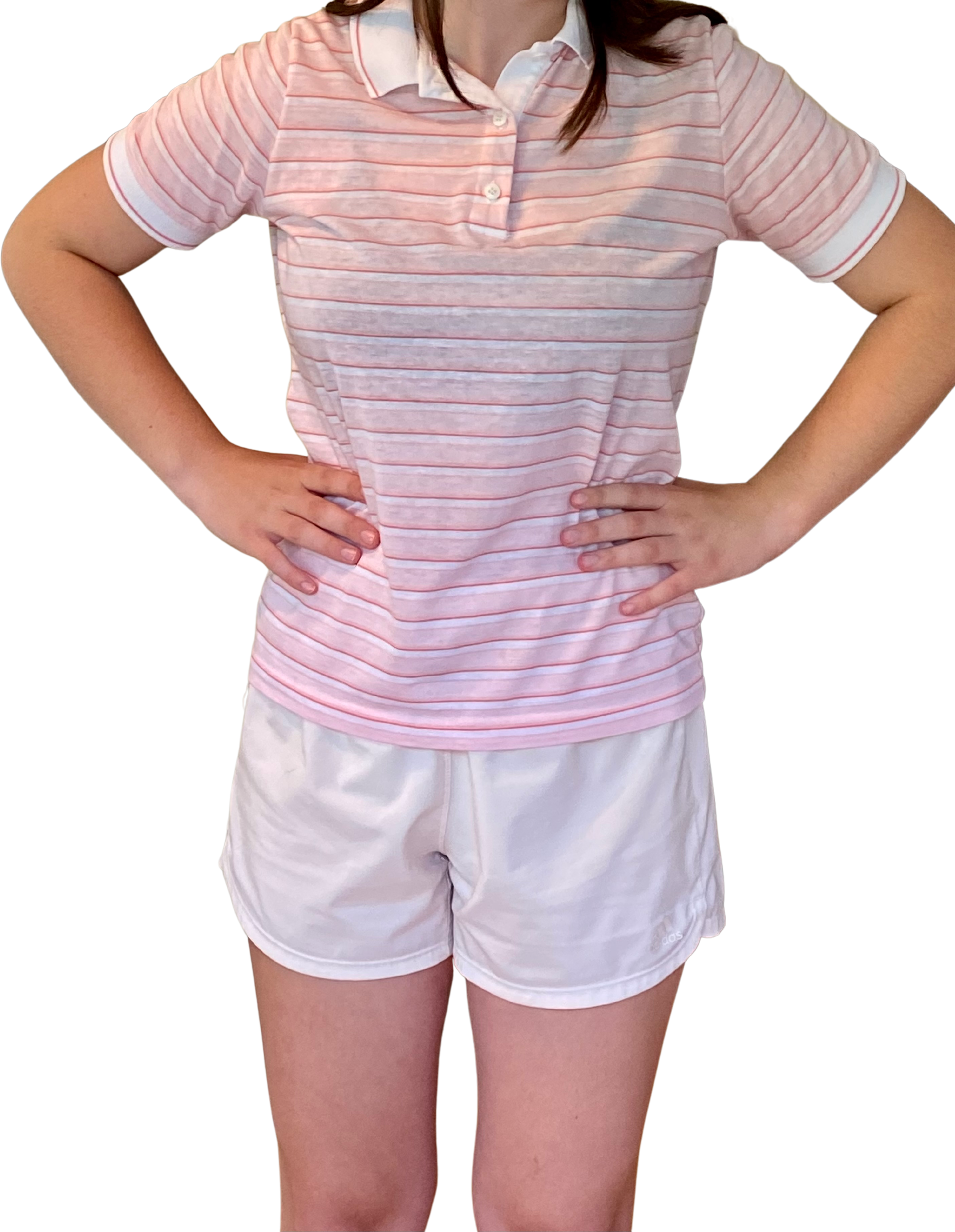 70s/80s Vtg Pink Striped Polo Top Preppy Soft Cotton by Tail