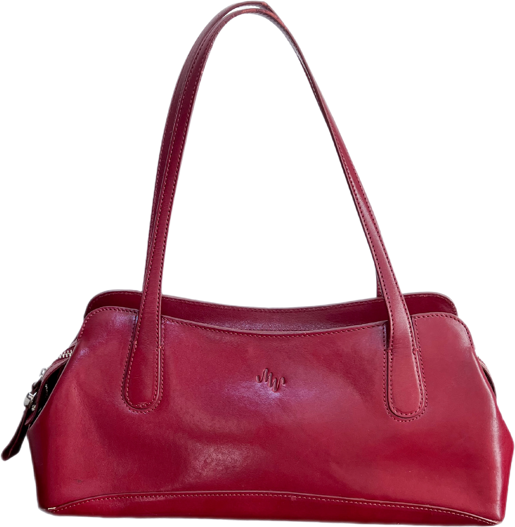 Red leather rectangular purse
