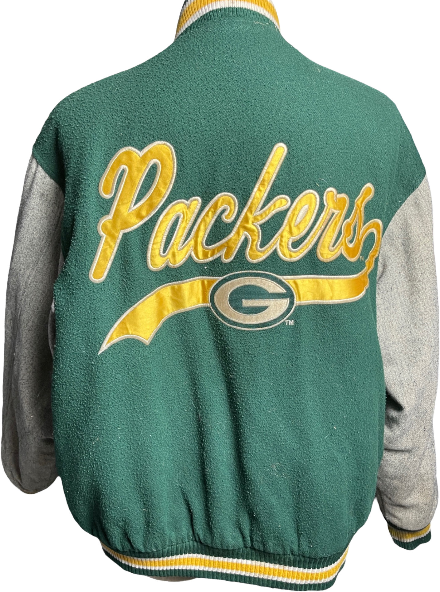 Vintage 1990s NFL Green Bay Packers Leather Varsity Jacket / Fall