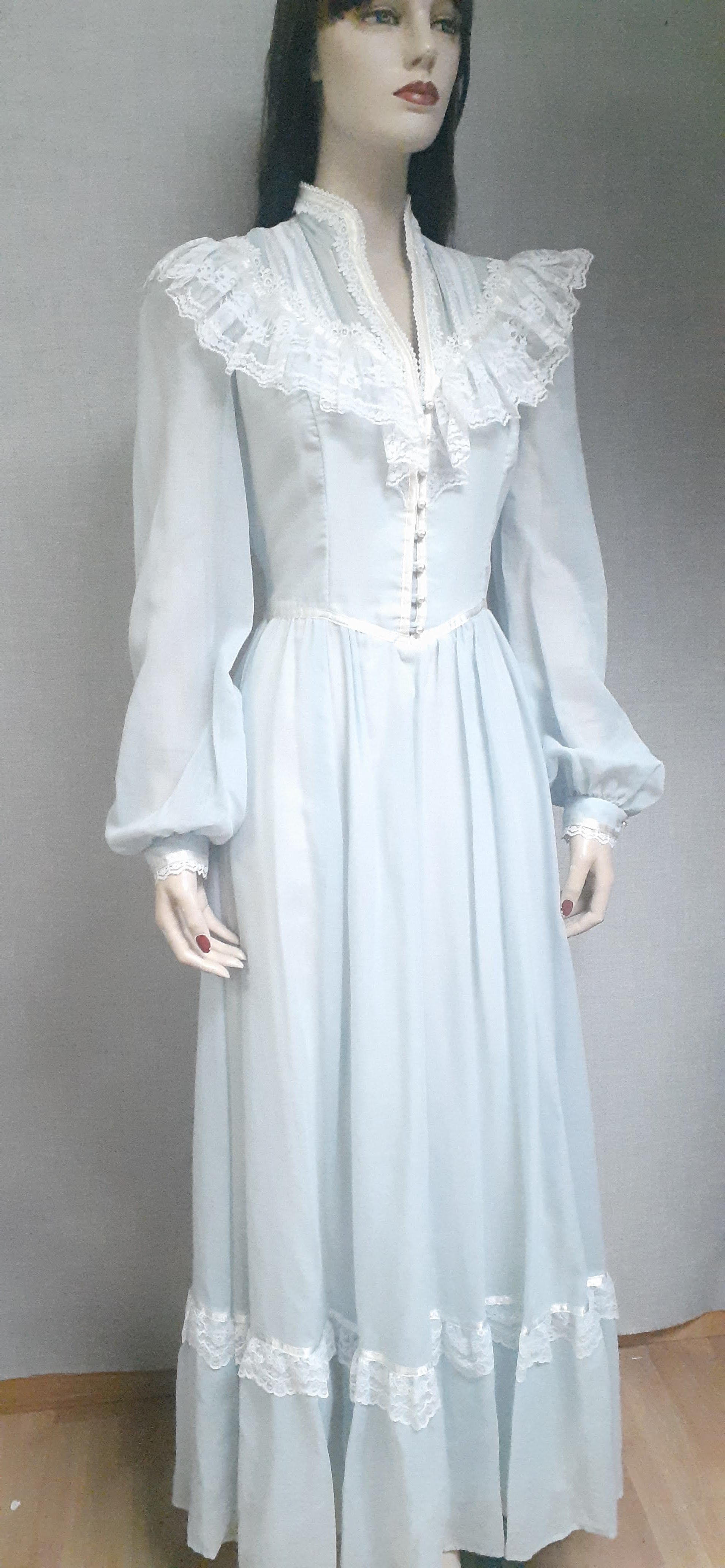 Vintage 60s/70s Authentic 70s Gunne Sax Maxi Dress Baby Blue A+ By ...