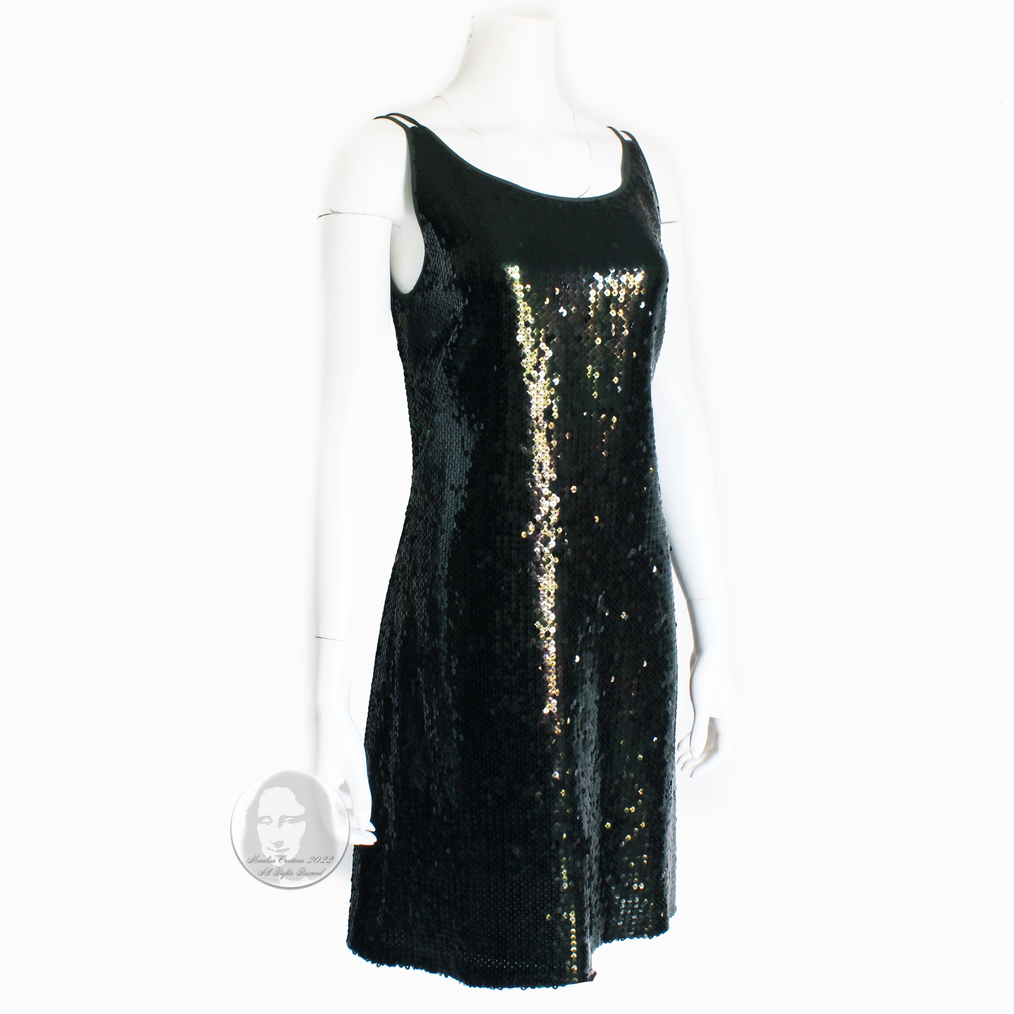 Vintage 90s Cocktail Dress Party Evening Embellished Sequins By Rena