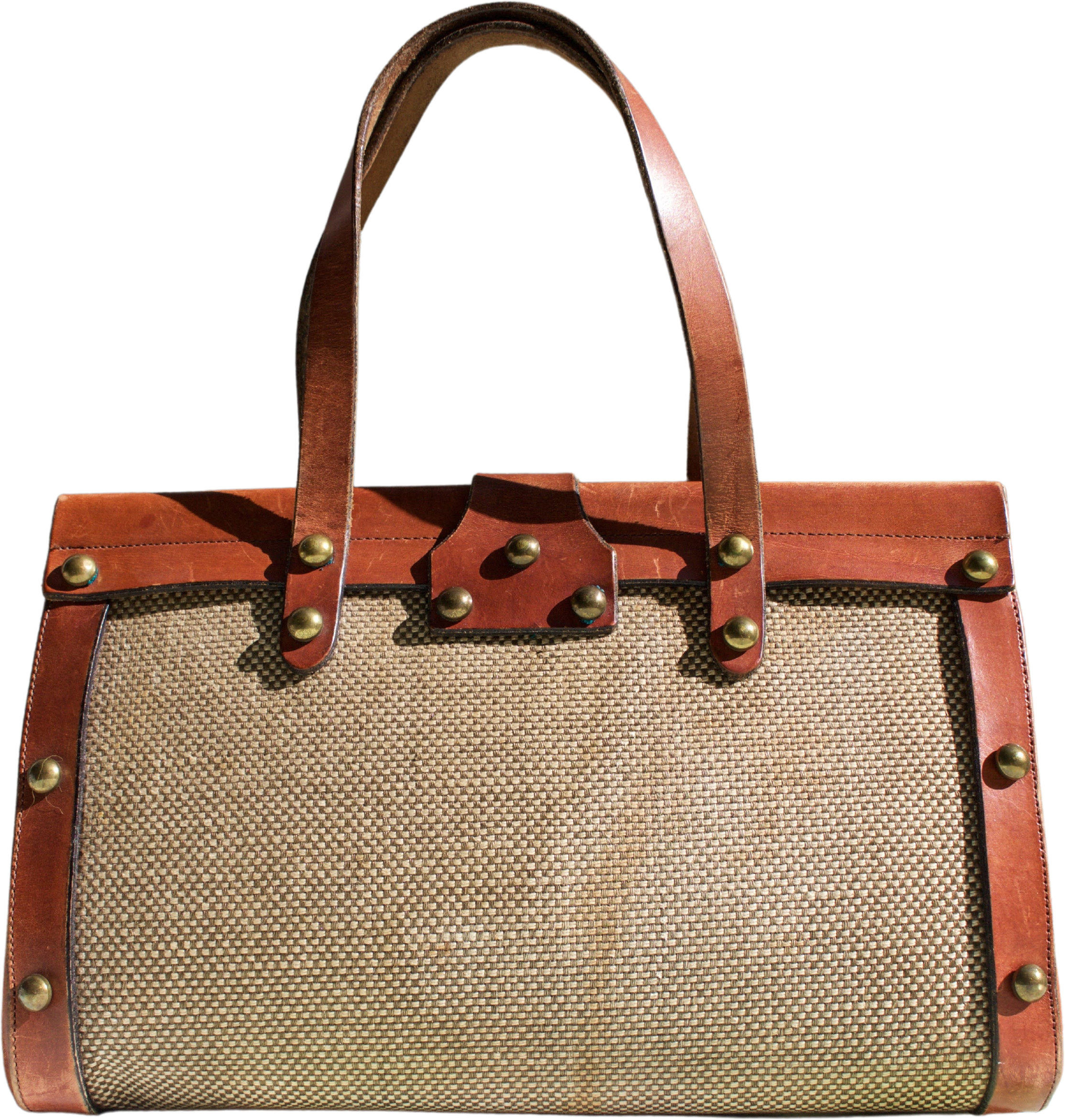 John Romain Handbag Leather Tweed