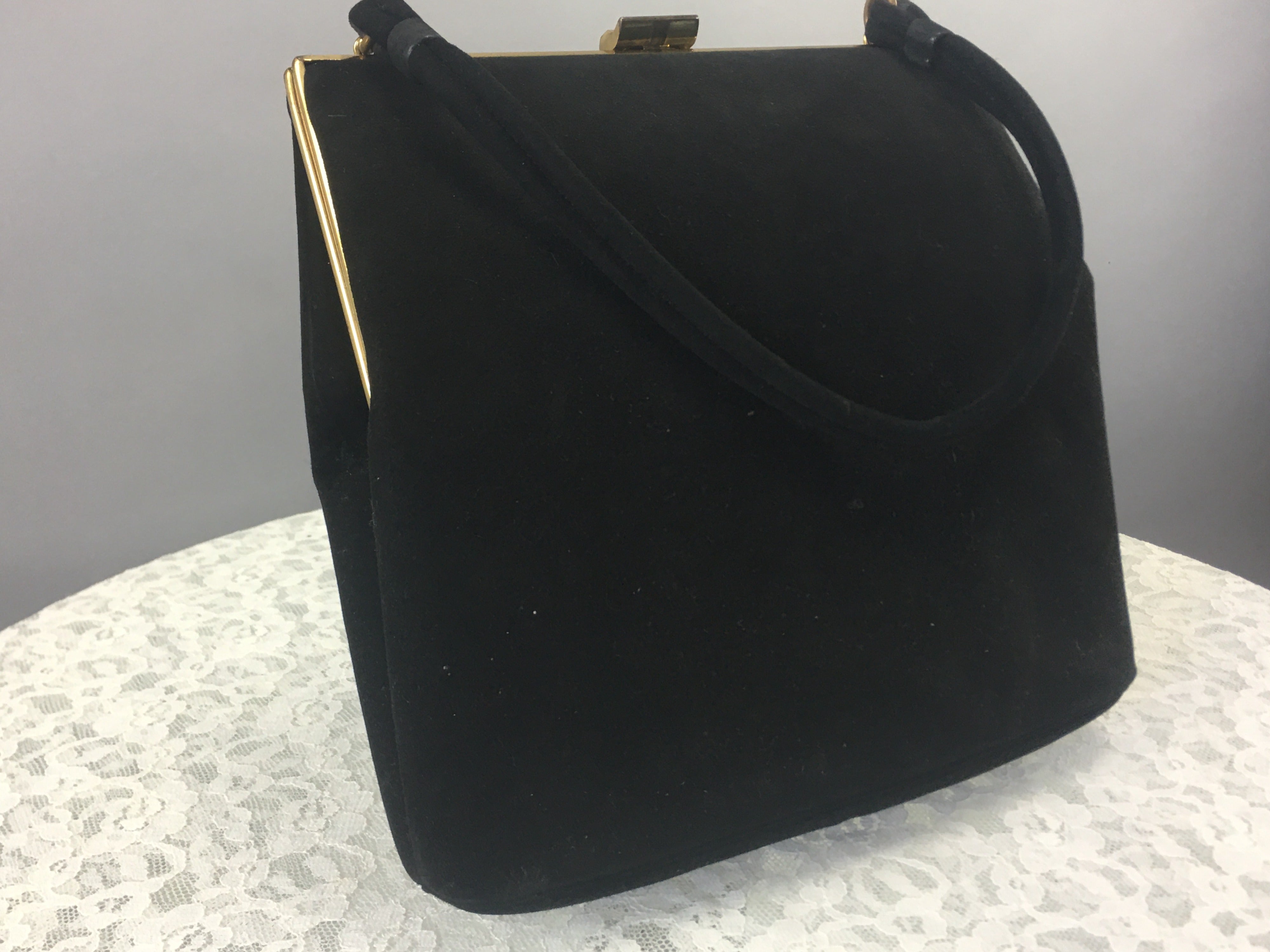 Vintage 1950s Black Patent Leather Coblentz Original Handbag