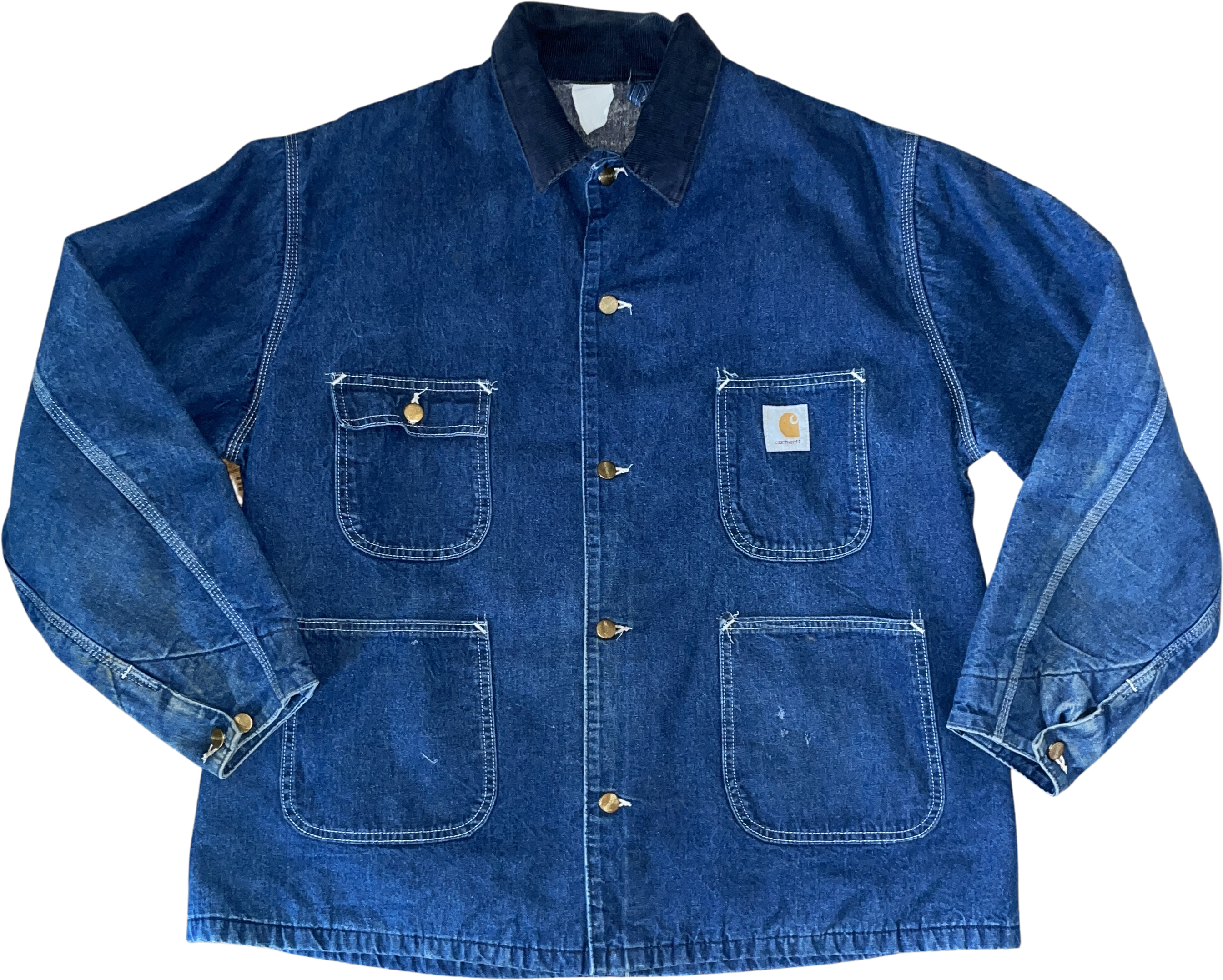 70s/80s Vintage Carhartt Union Made Denim Chore Coat By Carhartt