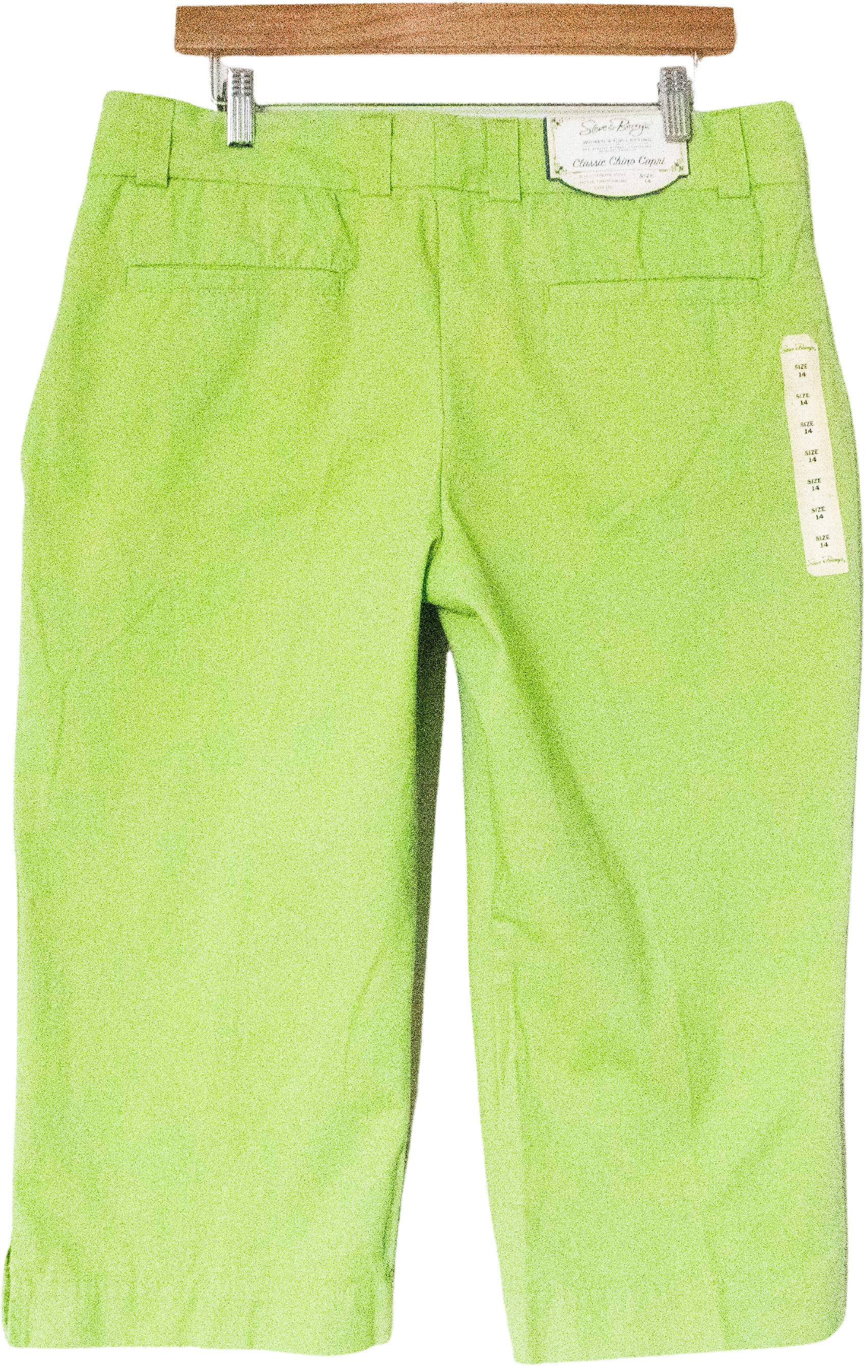 1950's Style Lime Green Cotton Capri / Pedal Pushers / Clam Digger/ Pants 
