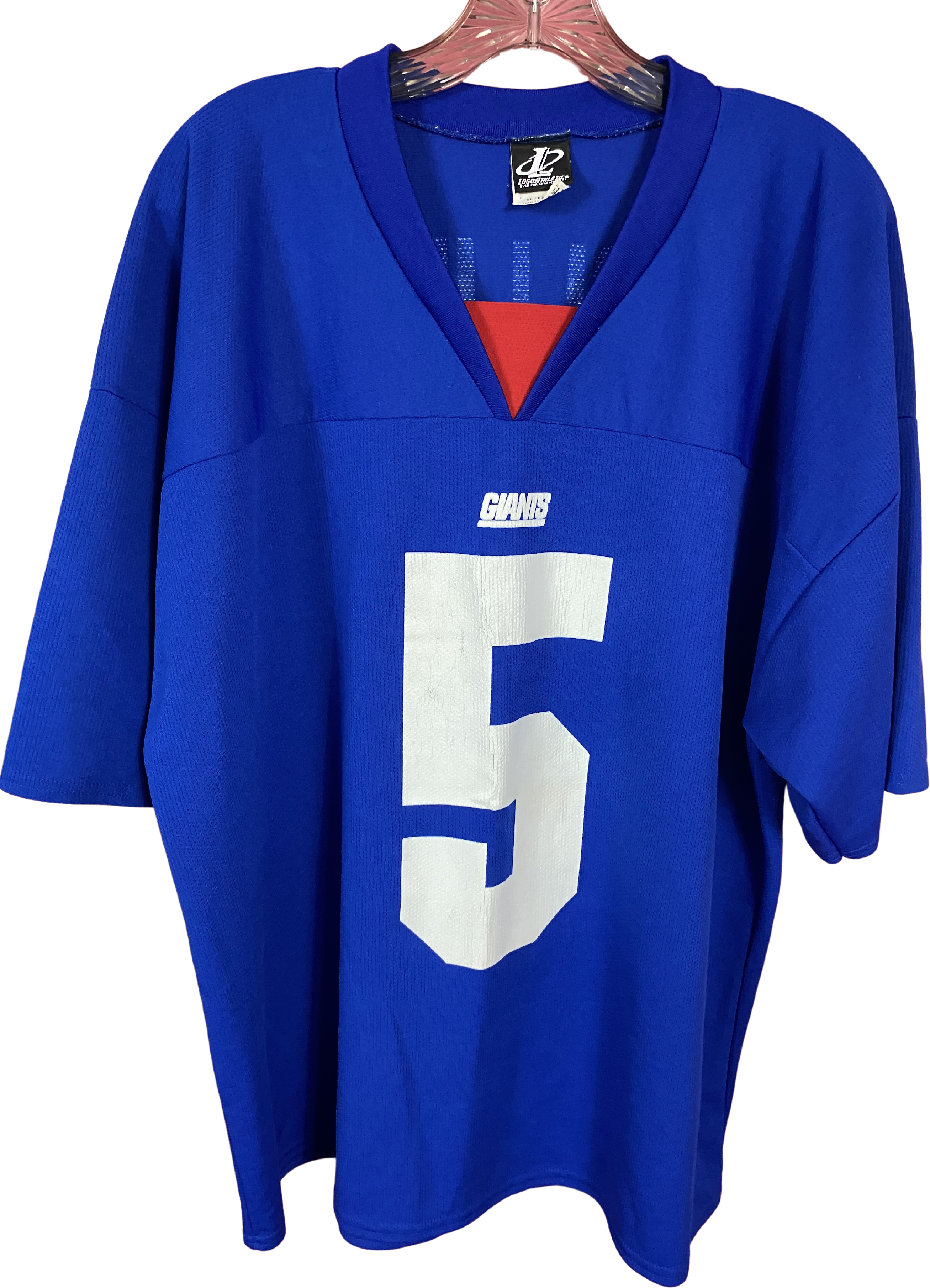 NEW YORK GIANTS KERRY COLLINS LOGO ATHLETIC VINTAGE FOOTBALL