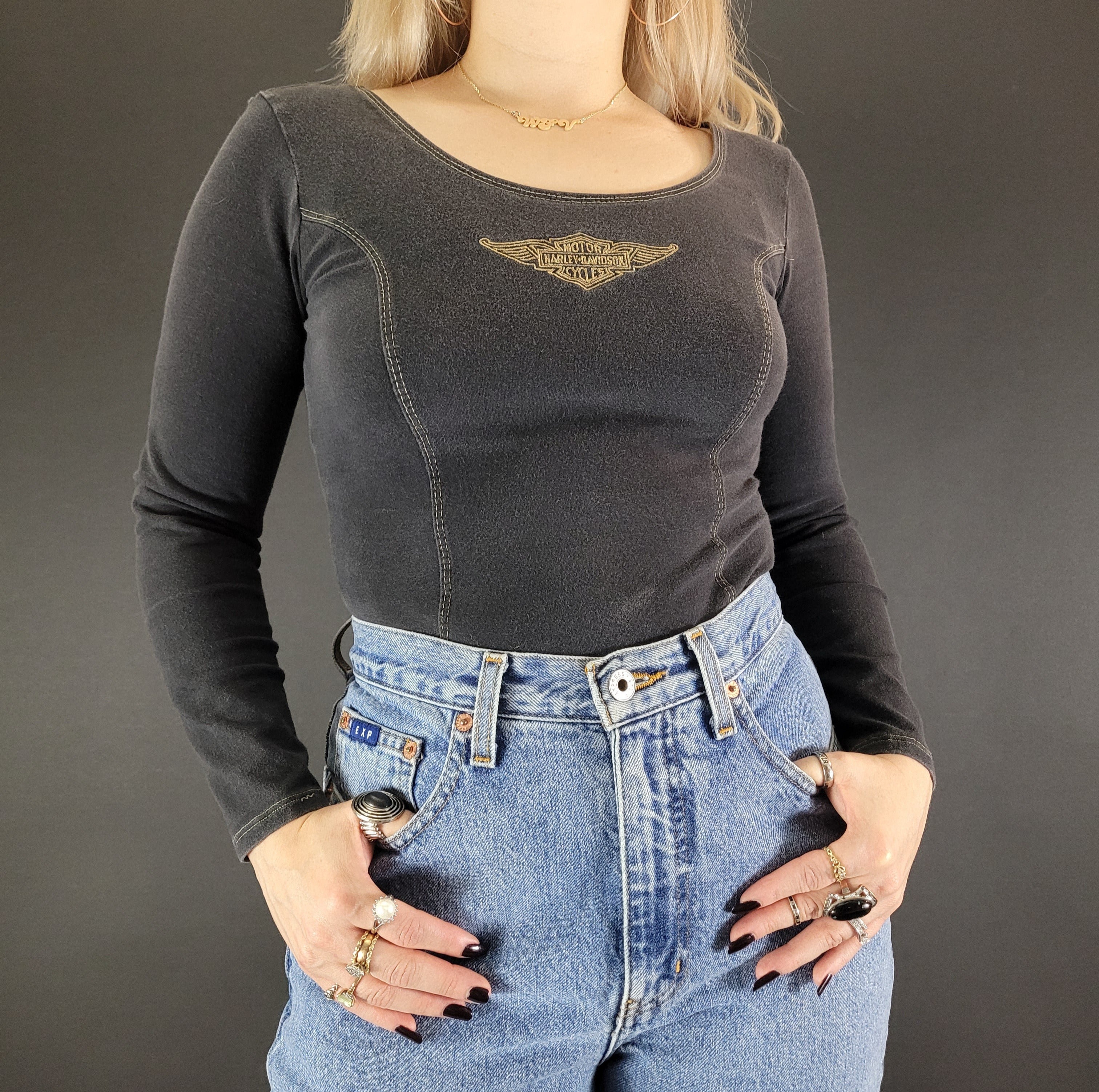 Women's Harley Davidson Thermal shirt size Large - Depop