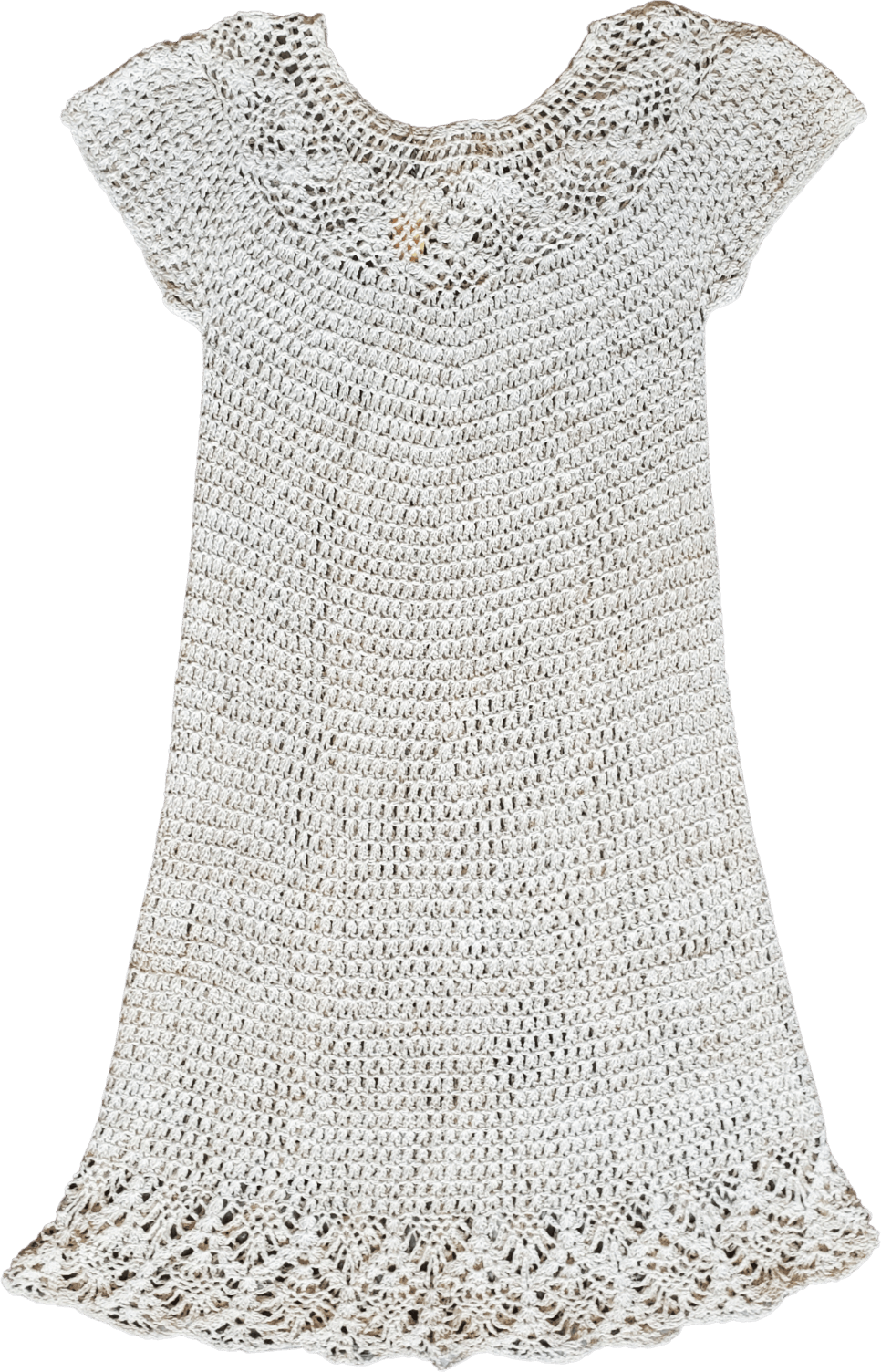 Vintage 30 s Ivory Crochet Dress Shop THRILLING