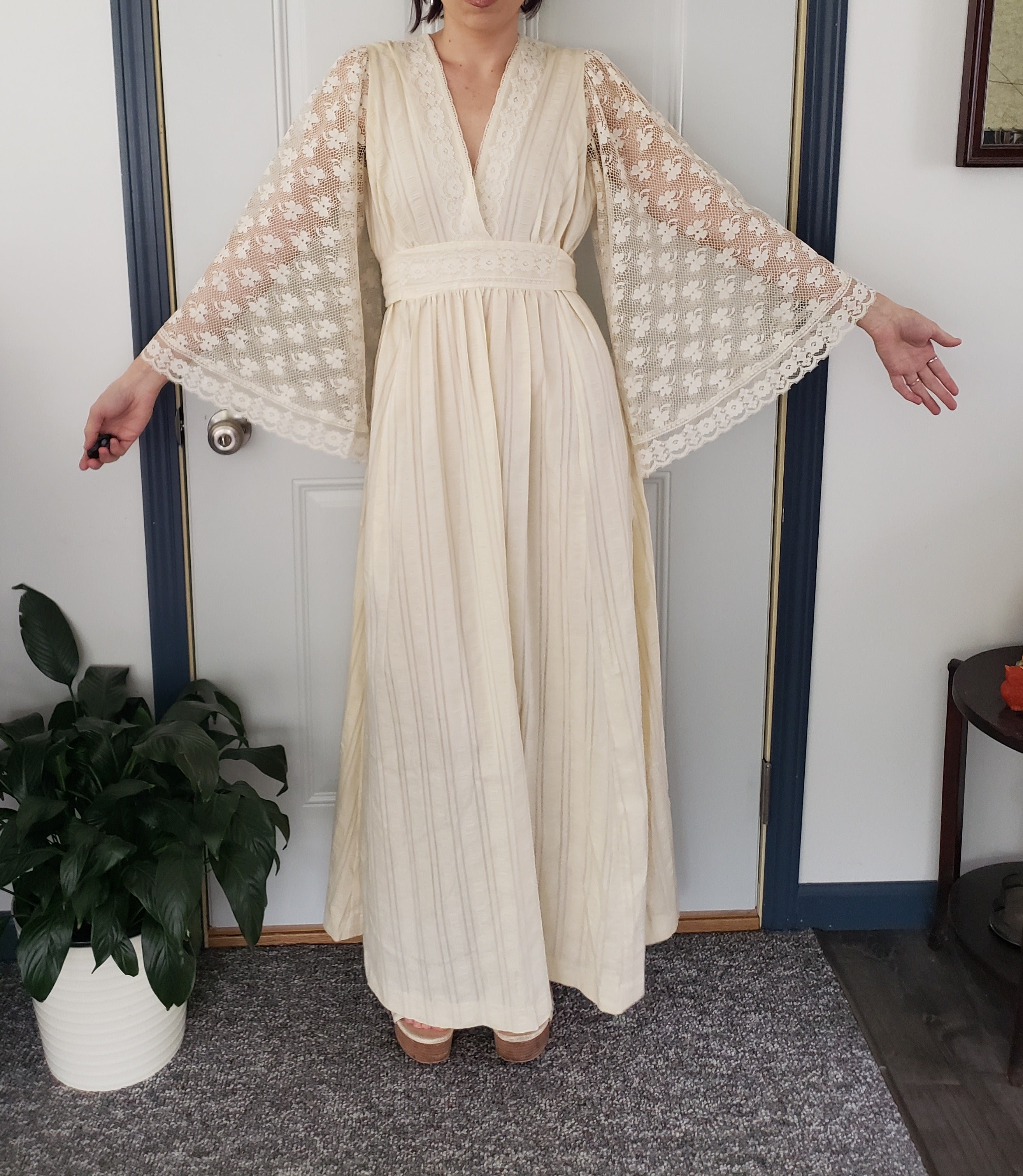 Vintage 70s Cream Lace Bell Sleeve Maxi Dress | Shop THRILLING Vintage 70s Cream Lace Bell Sleeve Maxi Dress | Shop THRILLING