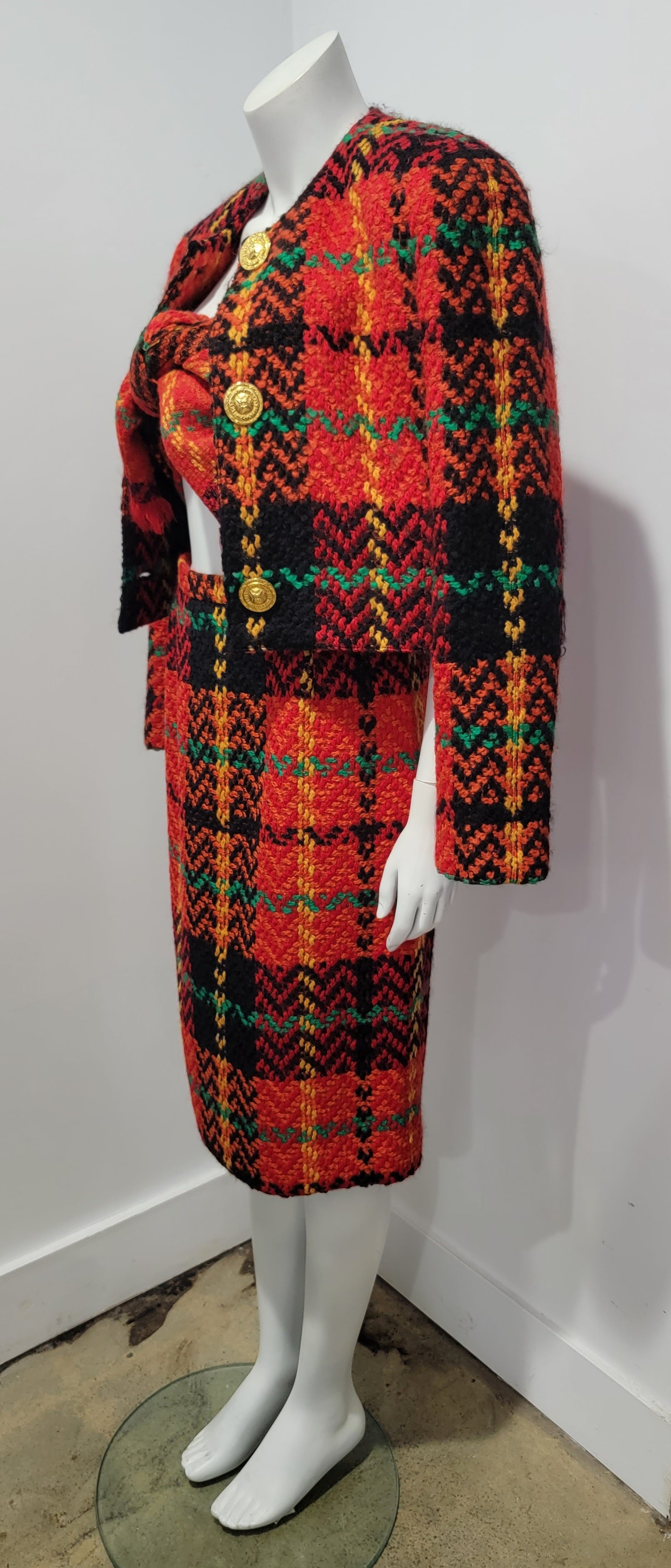 80’s Tweed Cropped Brown Plaid Jacket S/m by Limited Editions main image 1