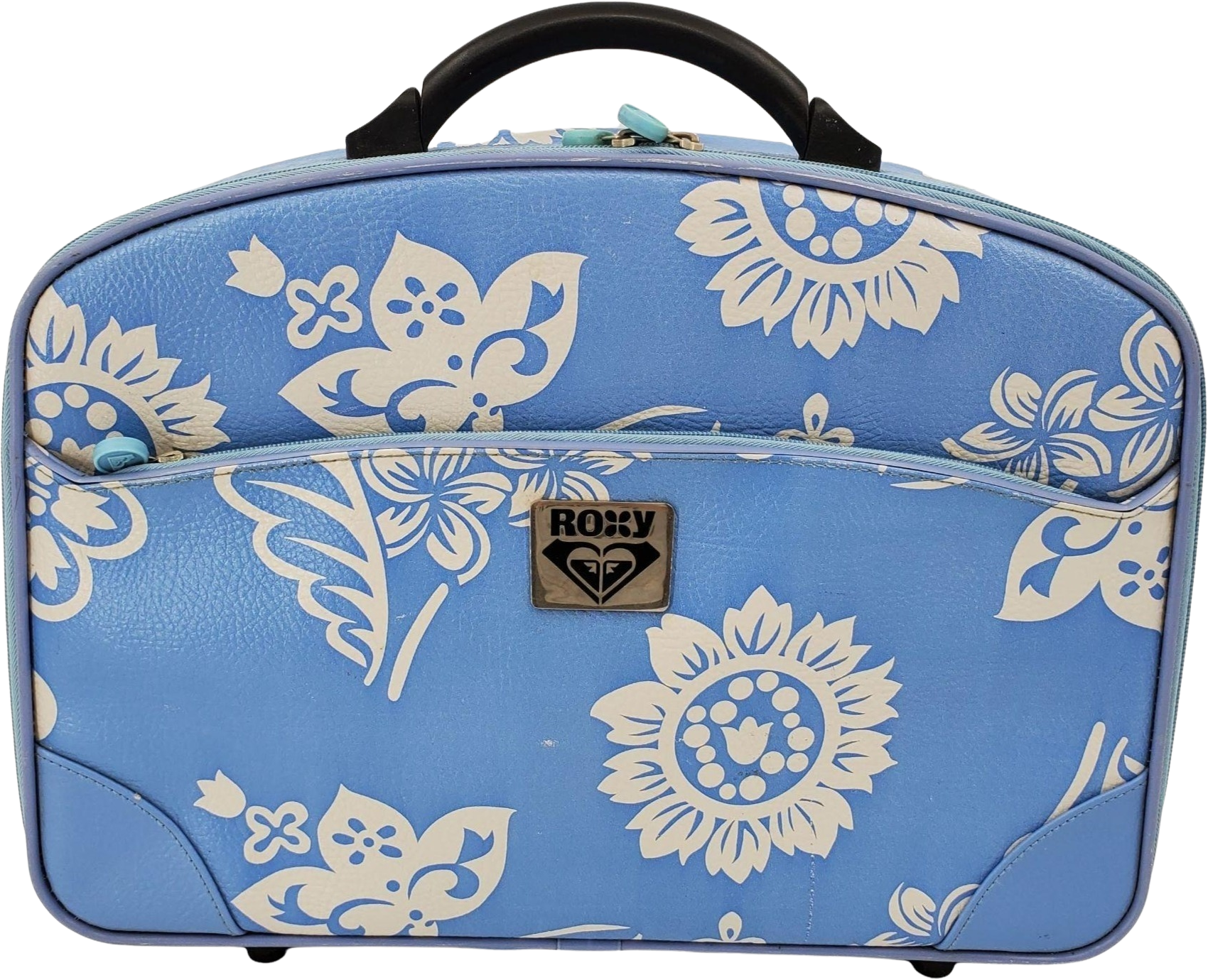 Vintage Faux Leather Roxy Girl Suitcase 90s Y2K 20 in Luggage Floral Read*