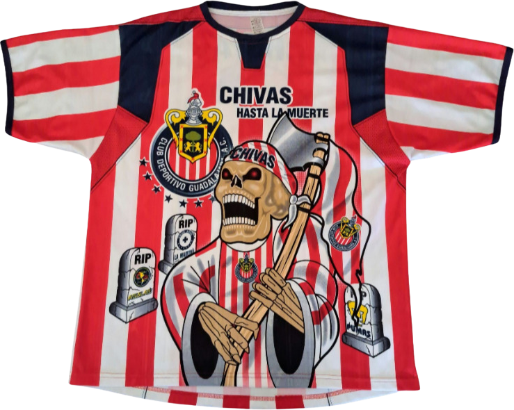 Vintage 90s Hasta La Muerte Guadalajara Futbol Soccer Jersey By Chivas Shop THRILLING