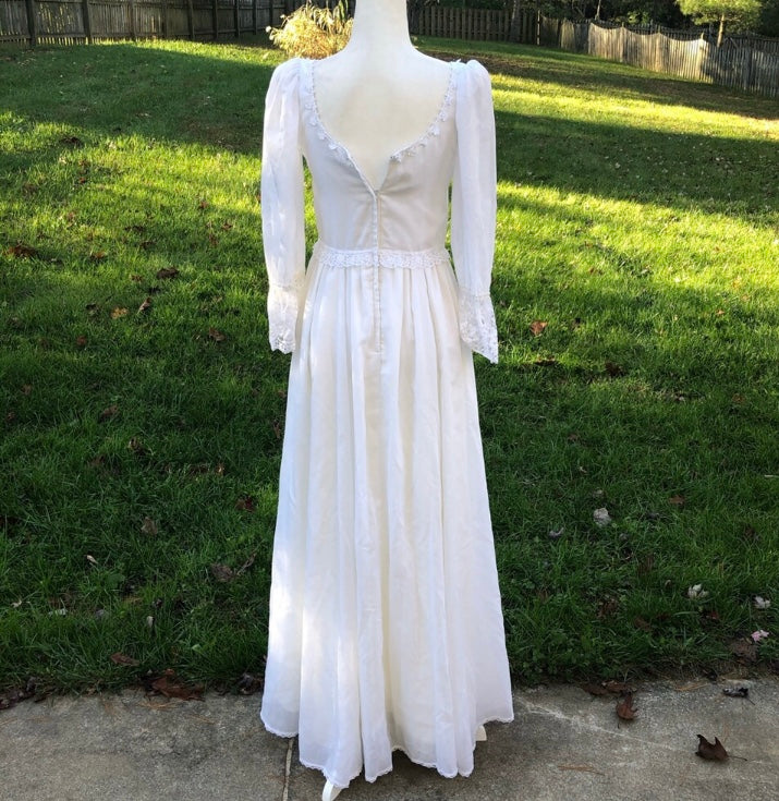 Vintage 70s/80s Gunne Sax Cream Lace Maxi Renaissance Bridal Gown By ...