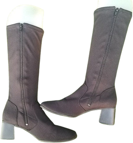 Bewonderenswaardig Metalen lijn Begroeten Vintage 90s 00s Square Toe Chunky Heel Stretchy Black Sock Boots | Shop  THRILLING