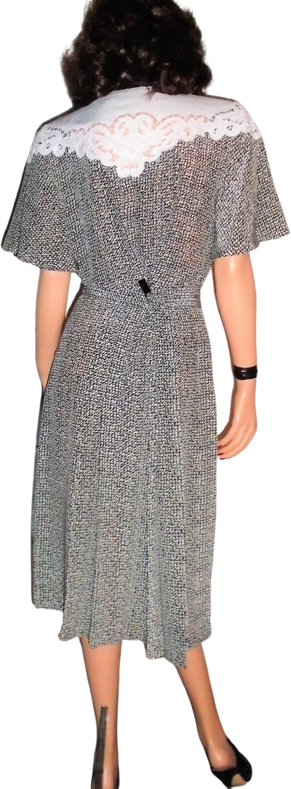 Vintage Nancy Johnson I. Magnin Black White on sale Cut outs Dress 10