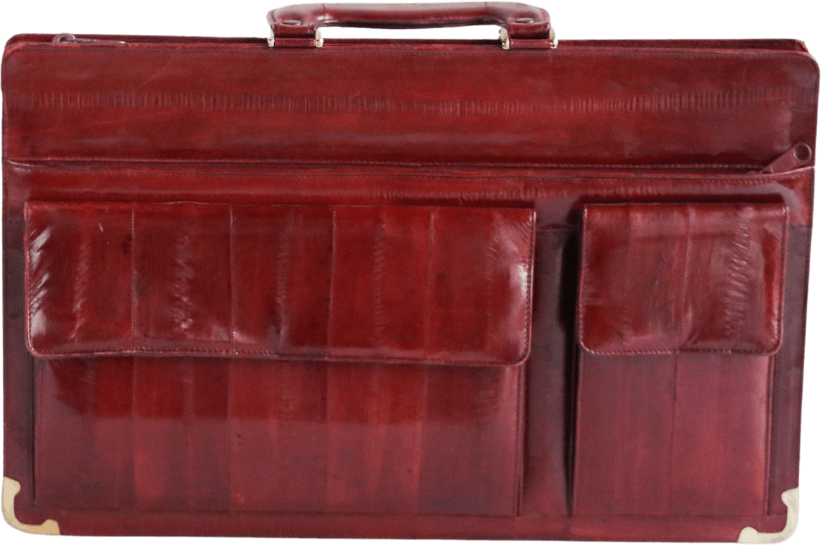 Vintage Ox Blood Burgundy Real Eel Skin Classic Briefcase Shop