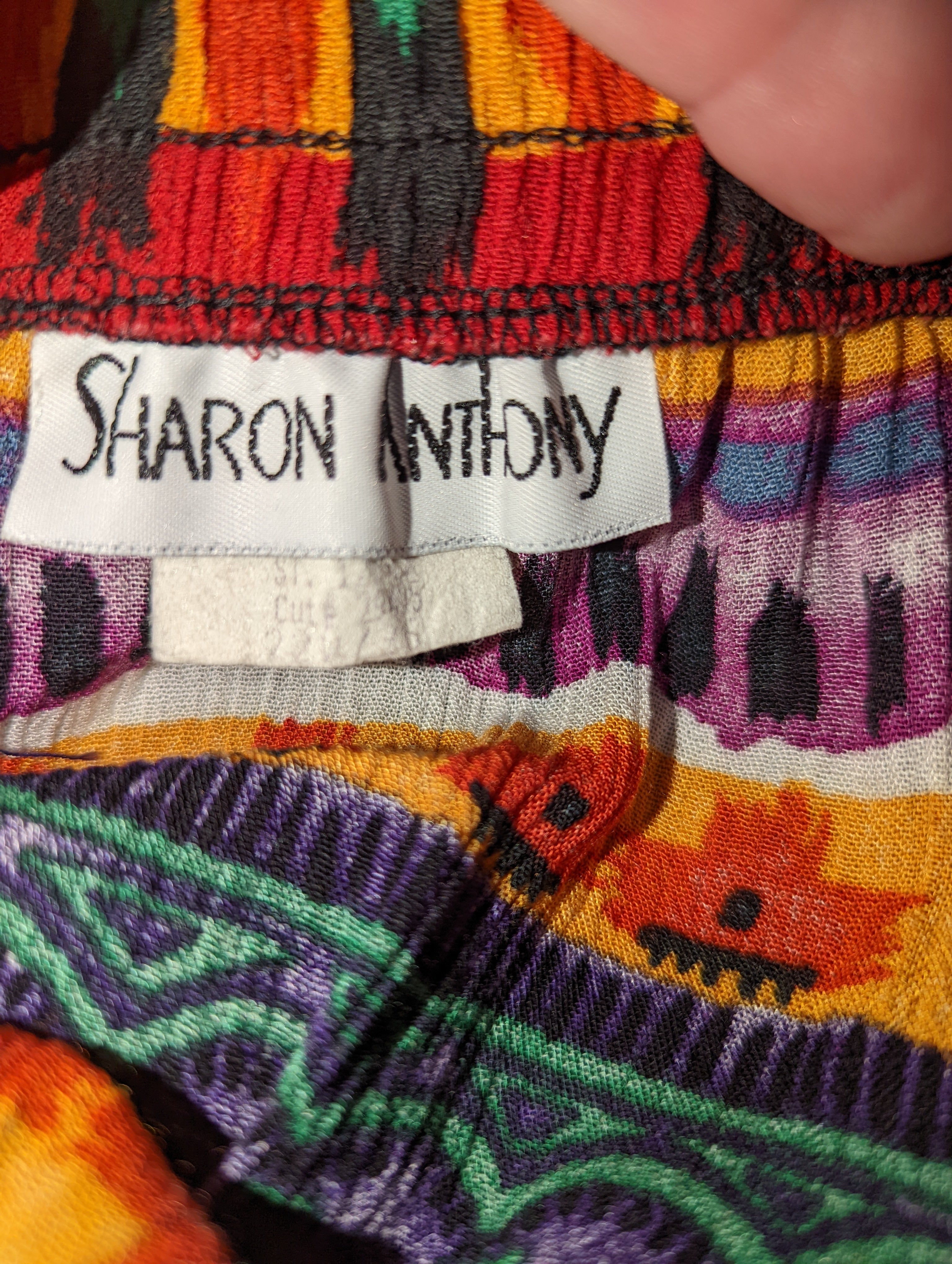 Vintage 80s Plus Size Midi Skirt Abstract Print Colorful By Sharon ...