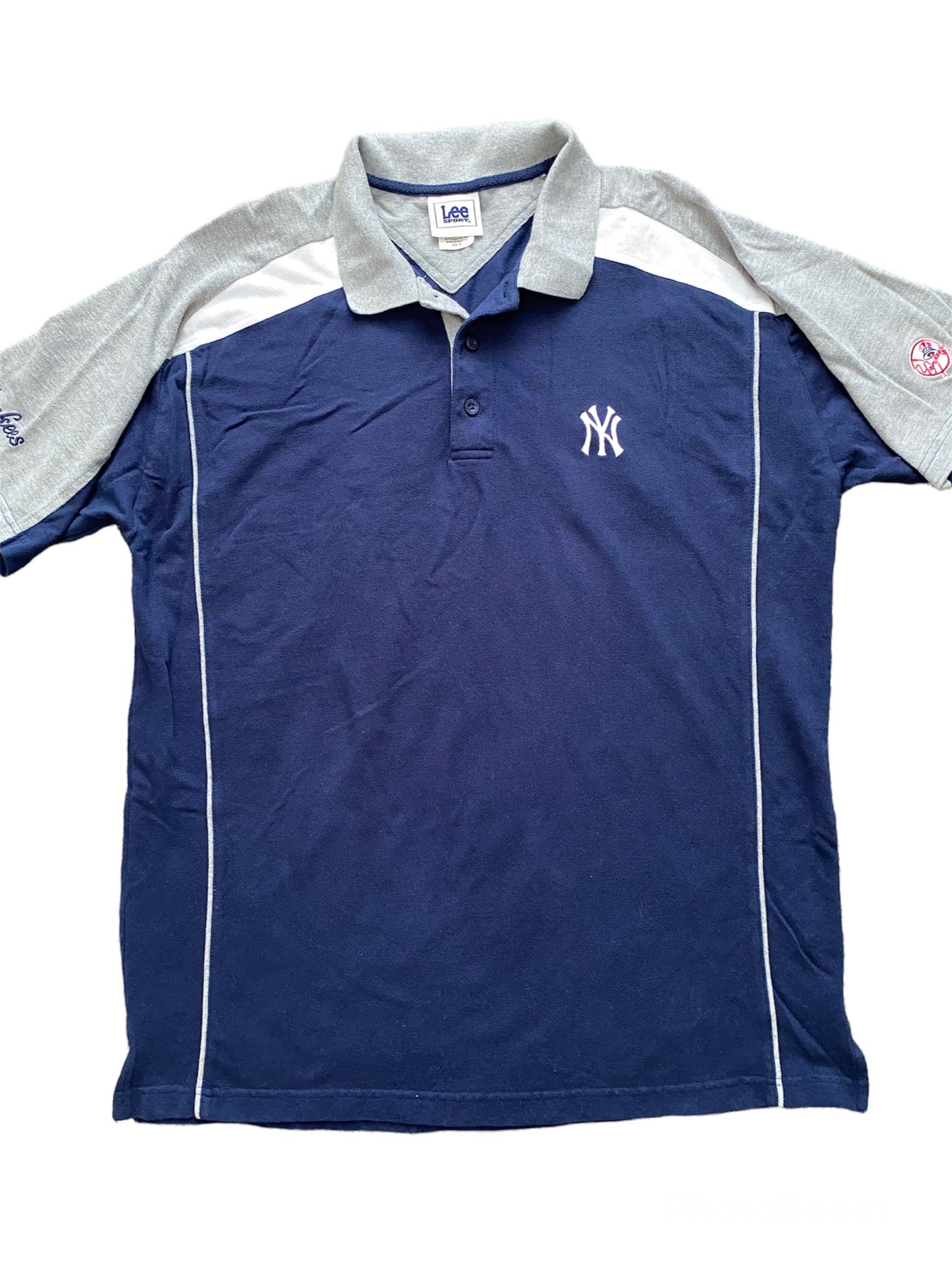 Vintage 90's Lee Sport New York Yankees Polo Shirt Size Large