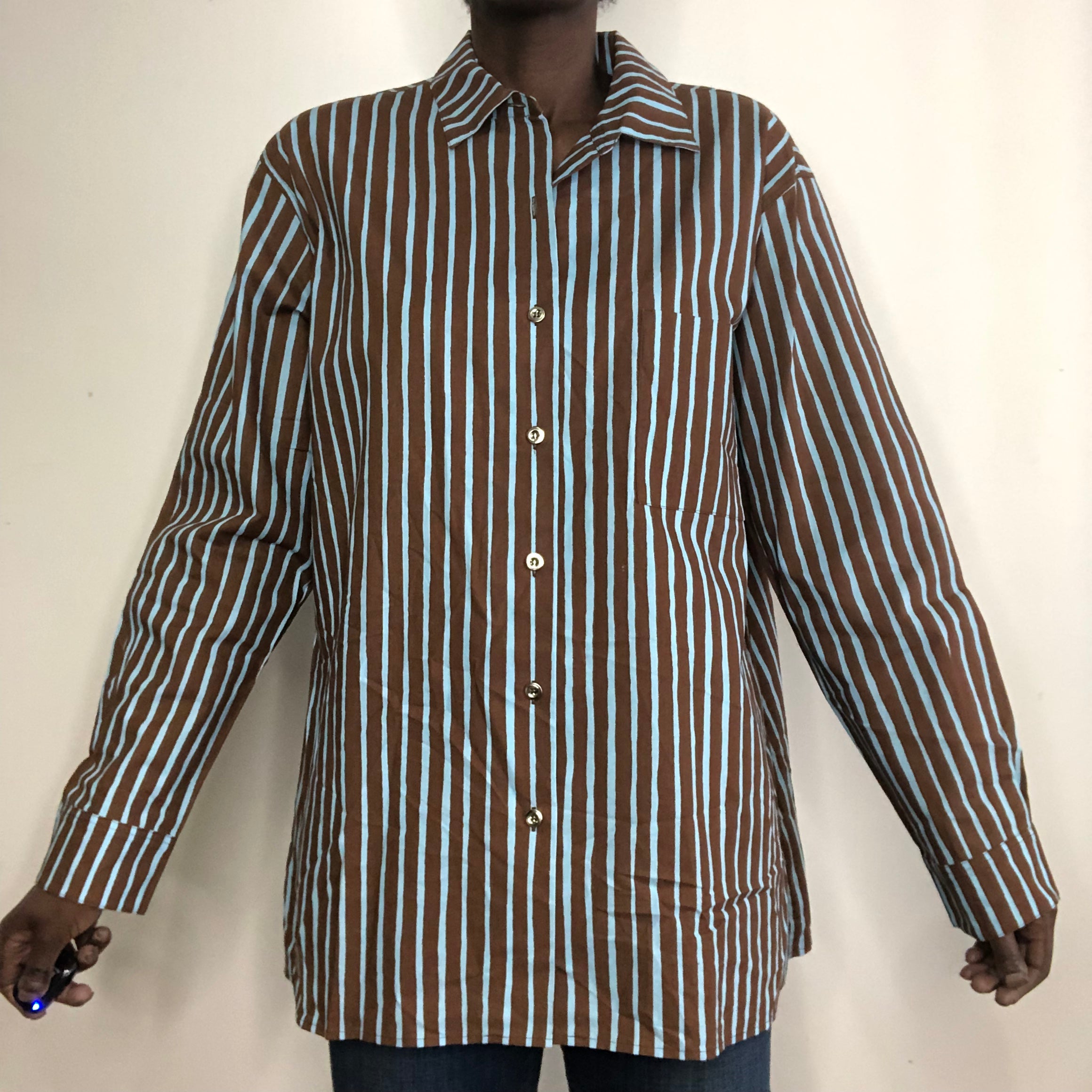 Vintage 00s Jokapoika Oversized Stripped Cotton Shirt By Marimekko